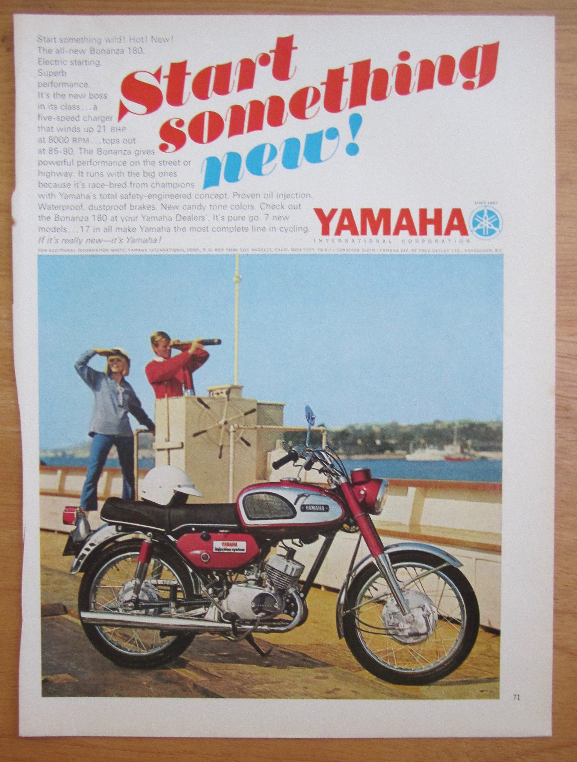 1967 Yamaha Bonanza 180 with Couple & the Bike