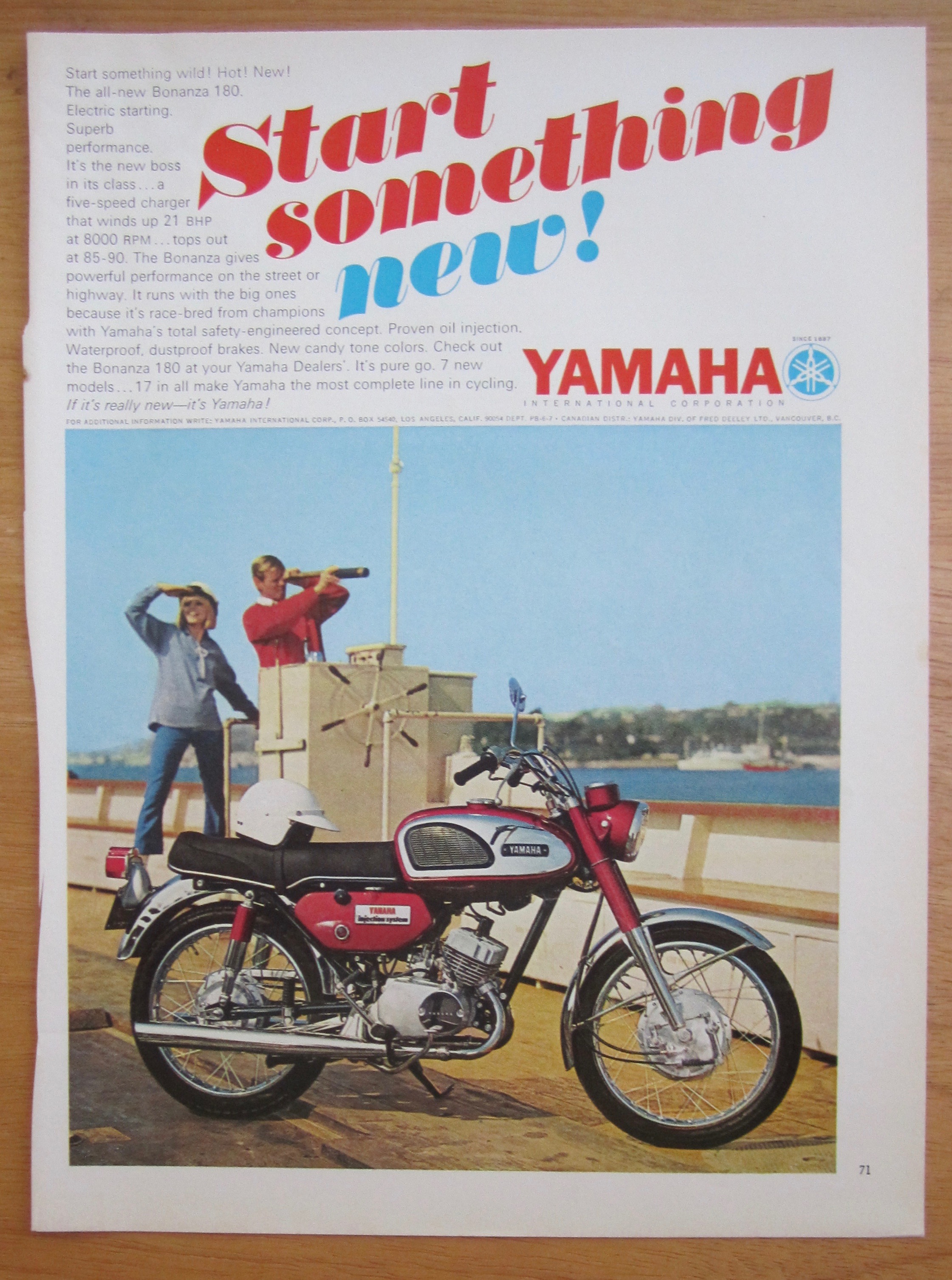 1967 Yamaha Bonanza 180 with Couple & the Bike