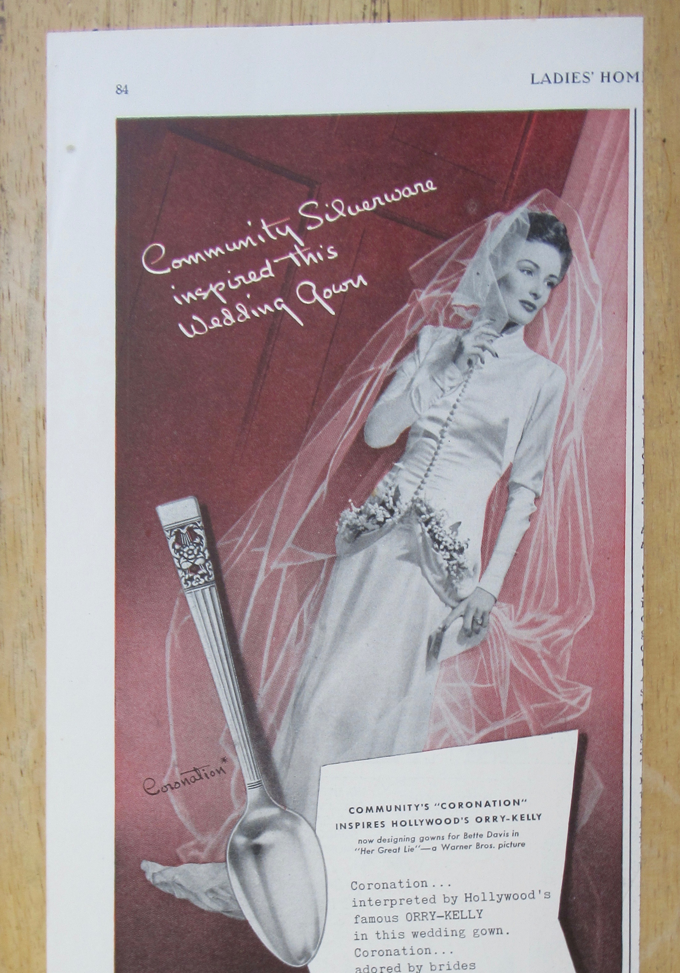 1941 Community Plate with Bride in Wedding Gown