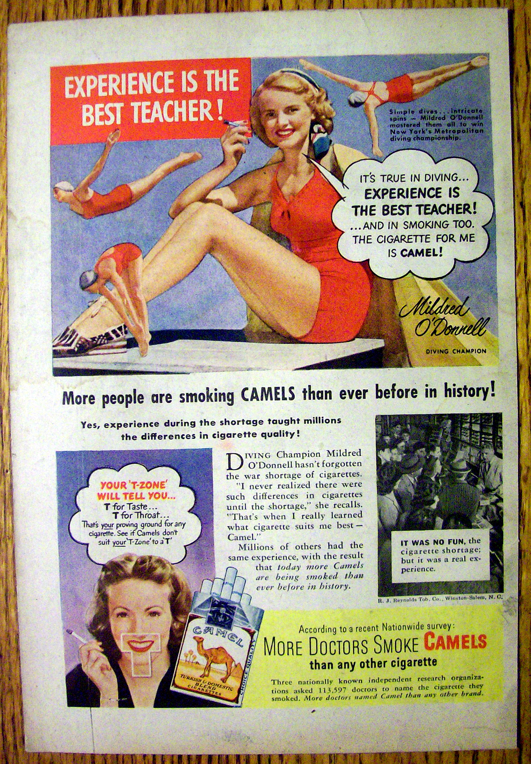 1947 Camel Cigarettes with Mildred O'Donnell