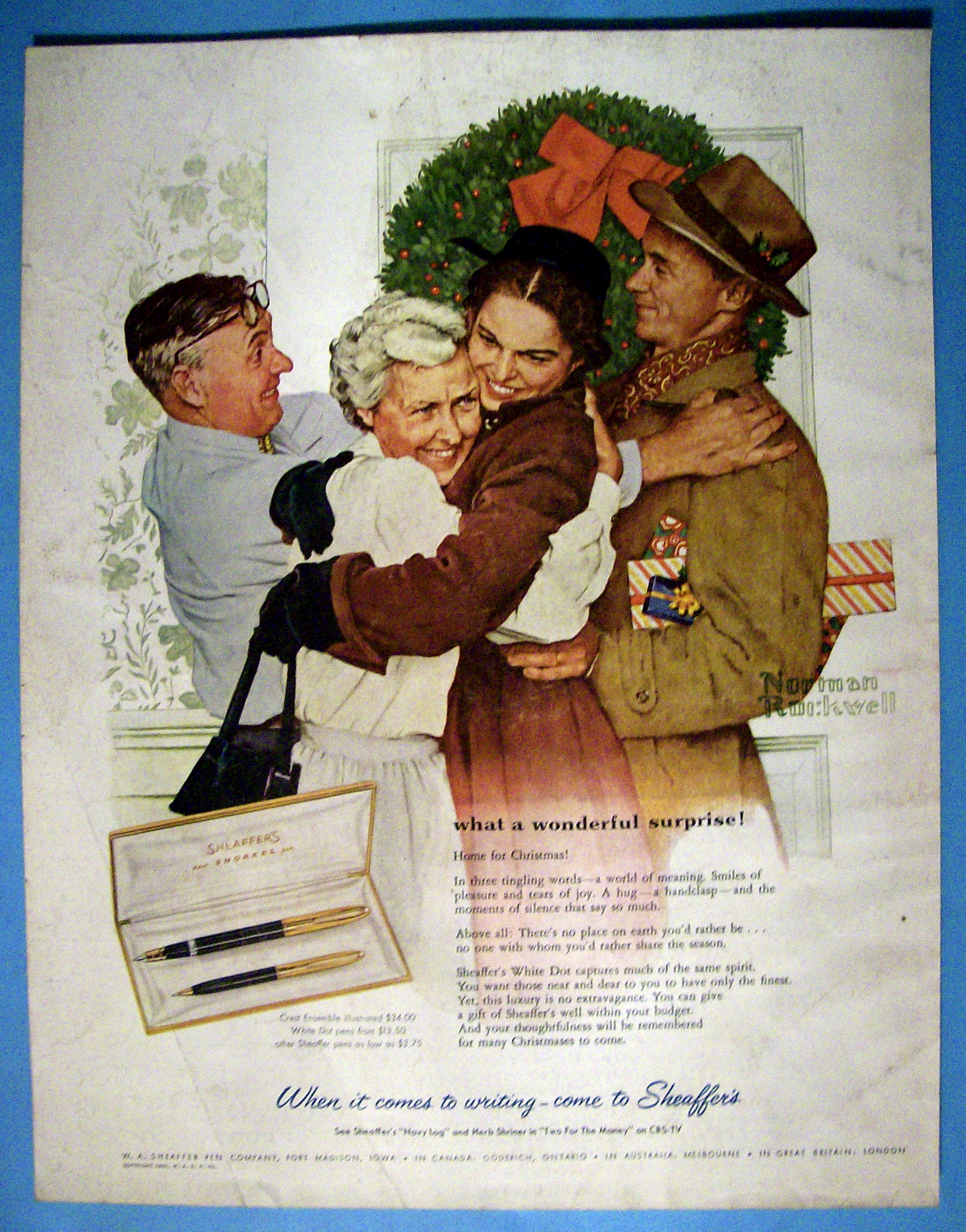 1955 Sheaffer Pens By Norman Rockwell