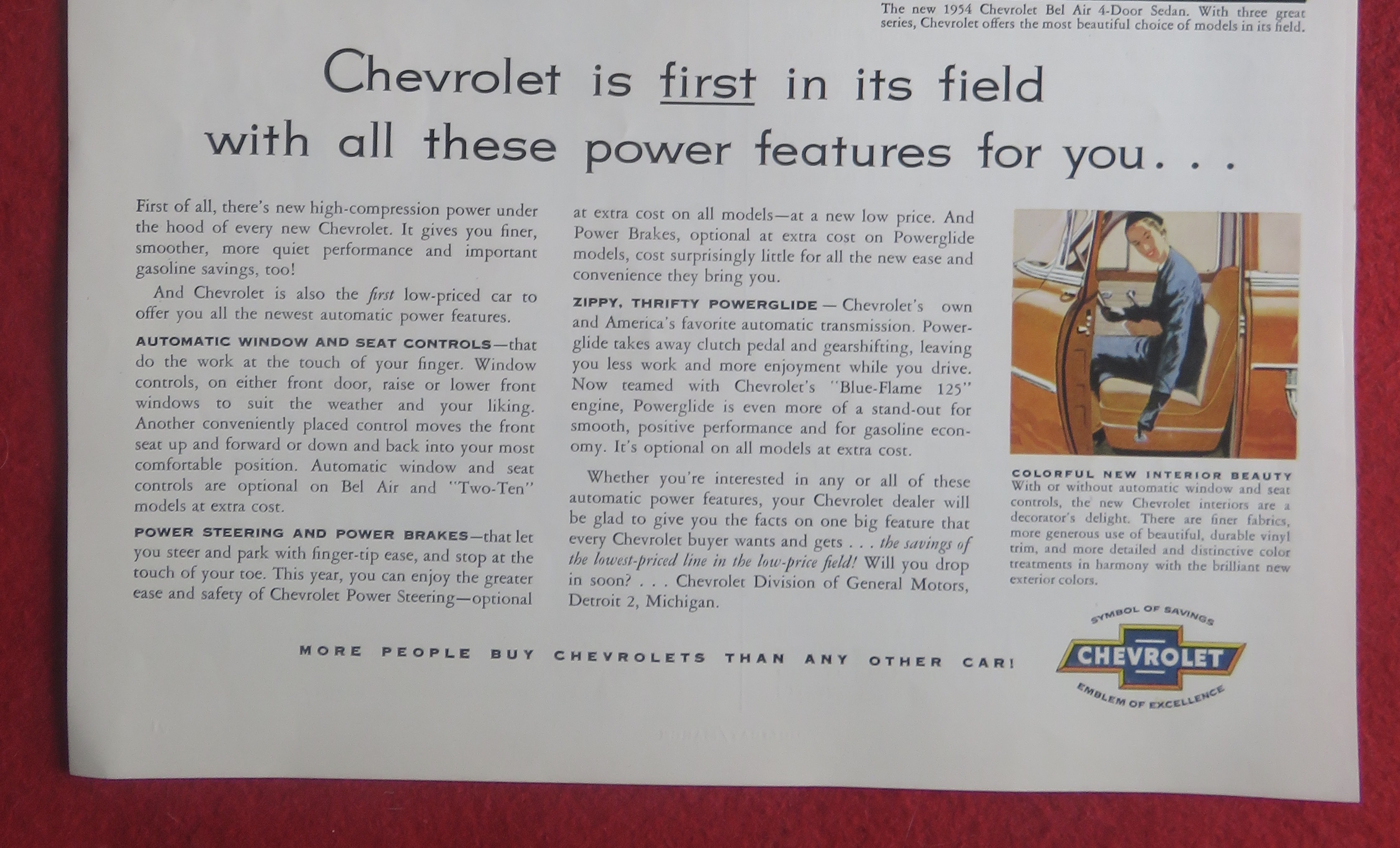 1954 Chevrolet Automobile with Chevy Bel Air Sedan