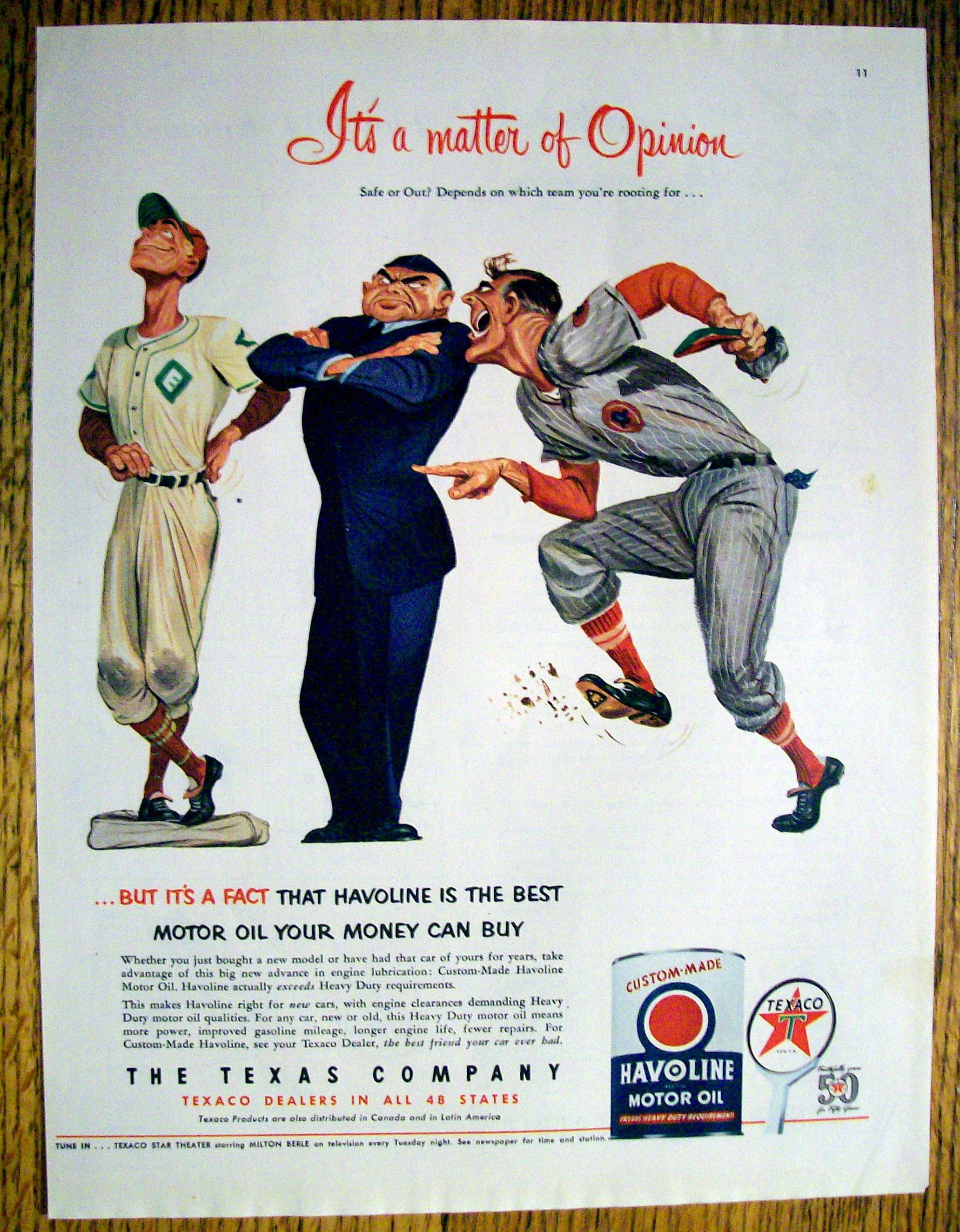 Vintage Ad: 1952 Texaco Havoline Motor Oil