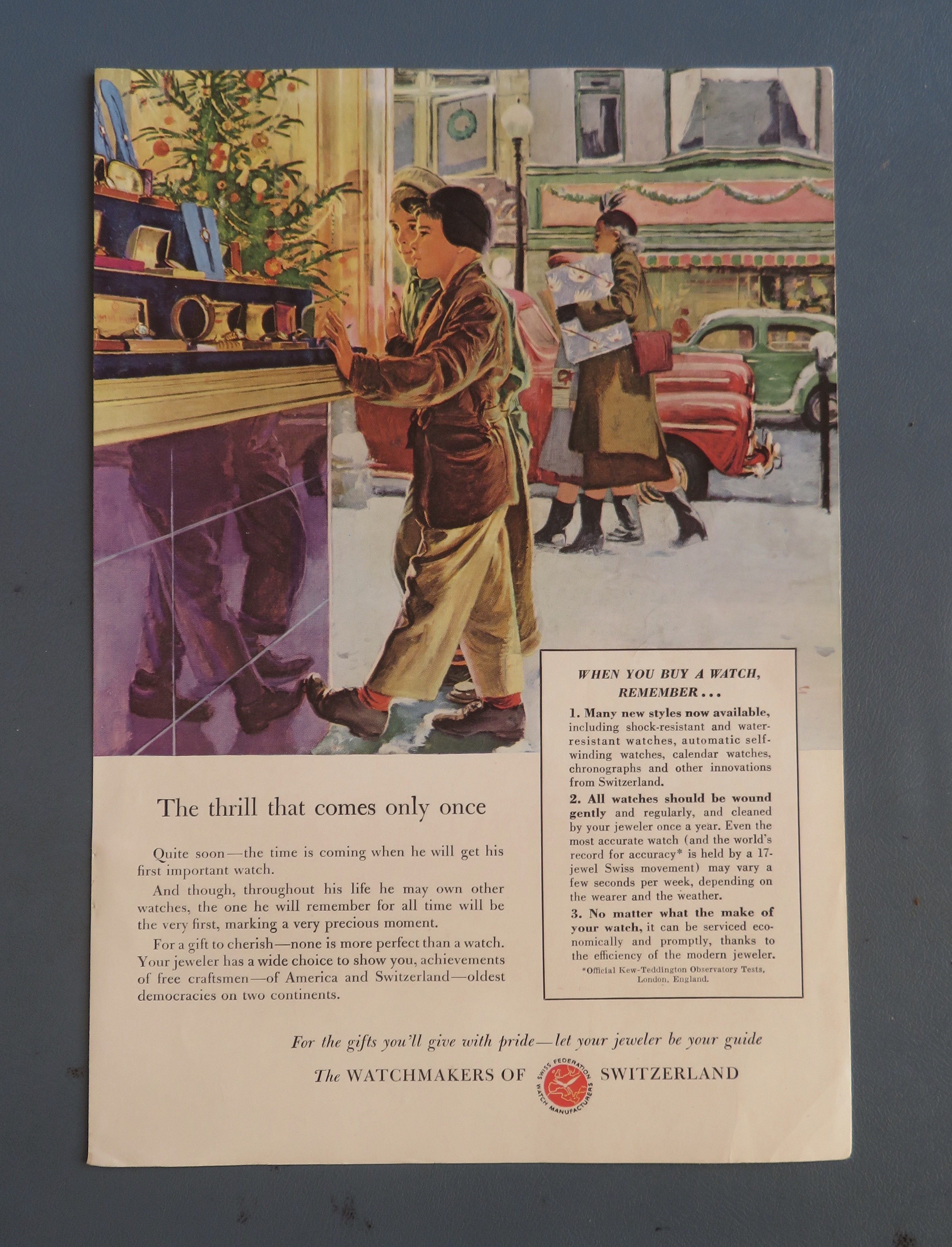 1948 Watchmakers of Switzerland w Boy Looking At Watch