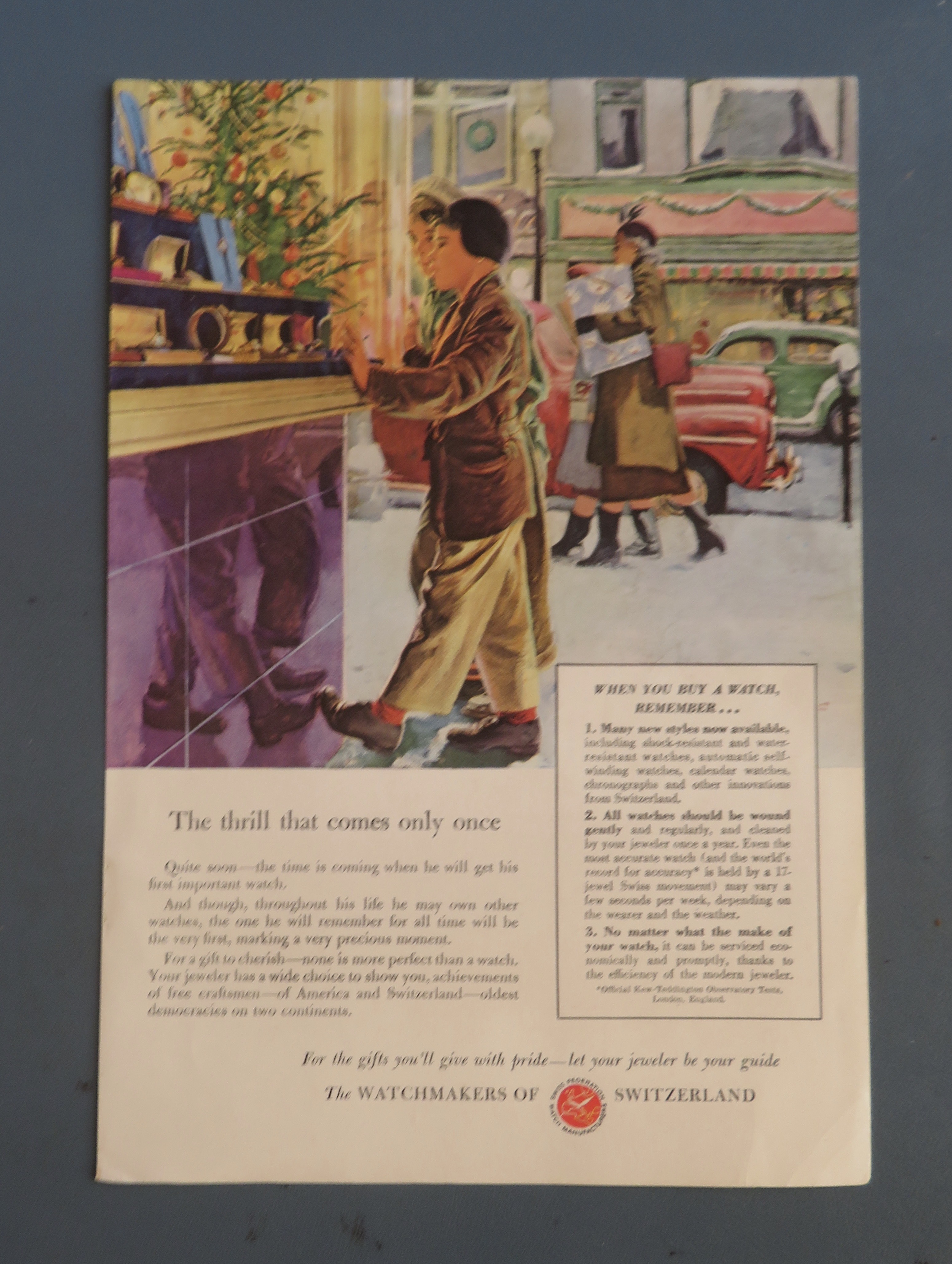 1948 Watchmakers of Switzerland w Boy Looking At Watch