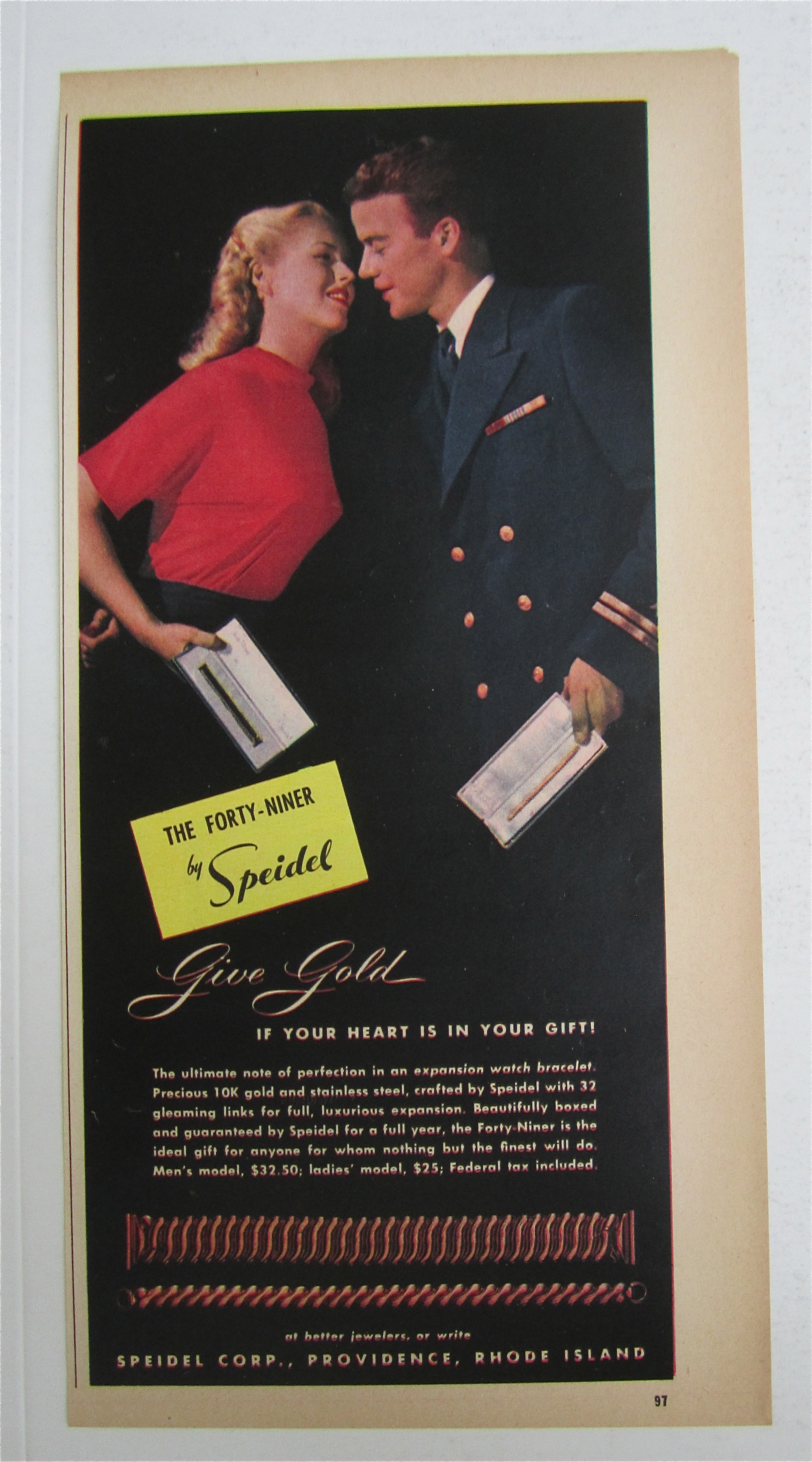 1945 Speidel Forty Niner w/Soldier & Woman