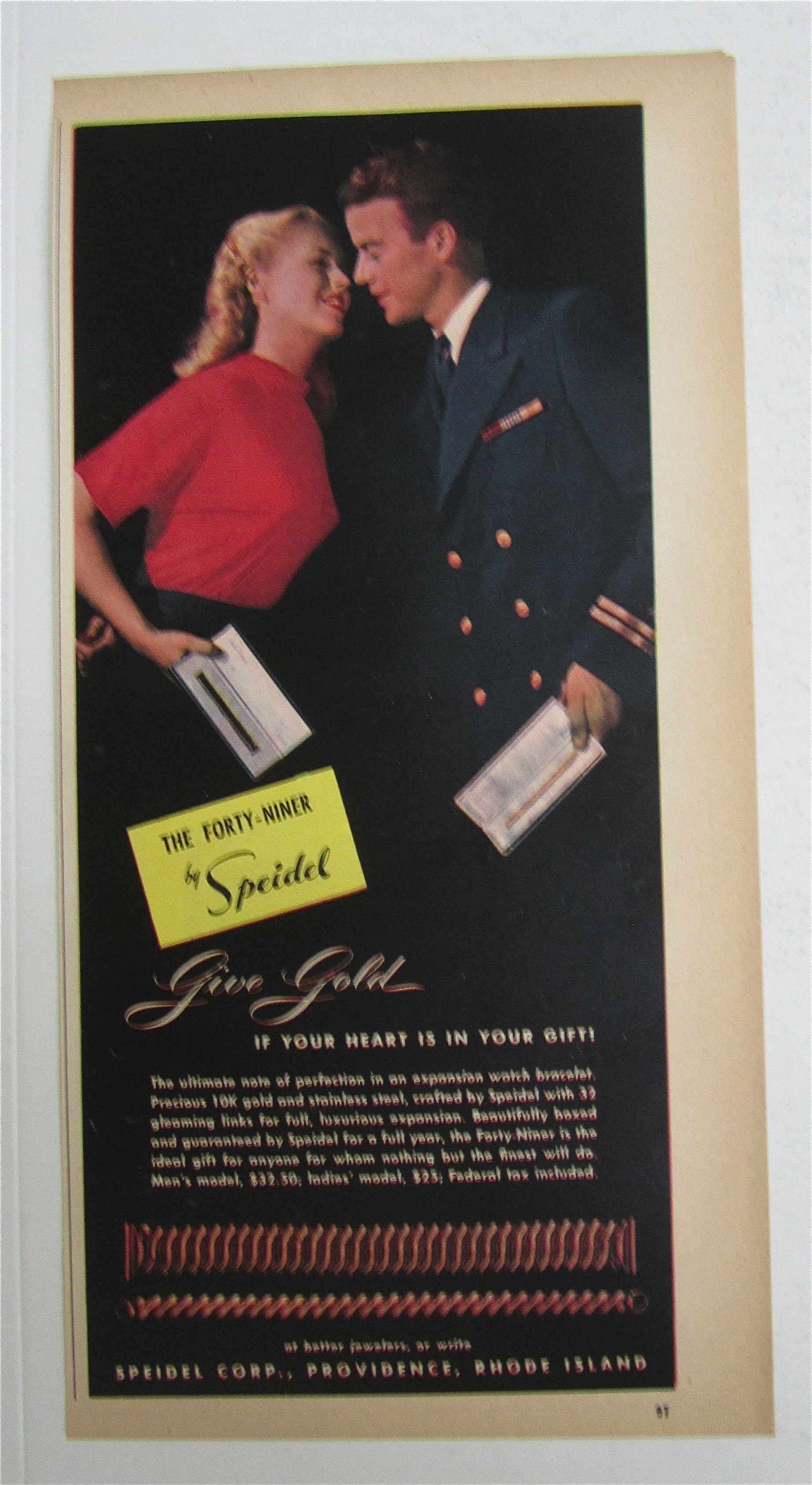 1945 Speidel Forty Niner w/Soldier & Woman