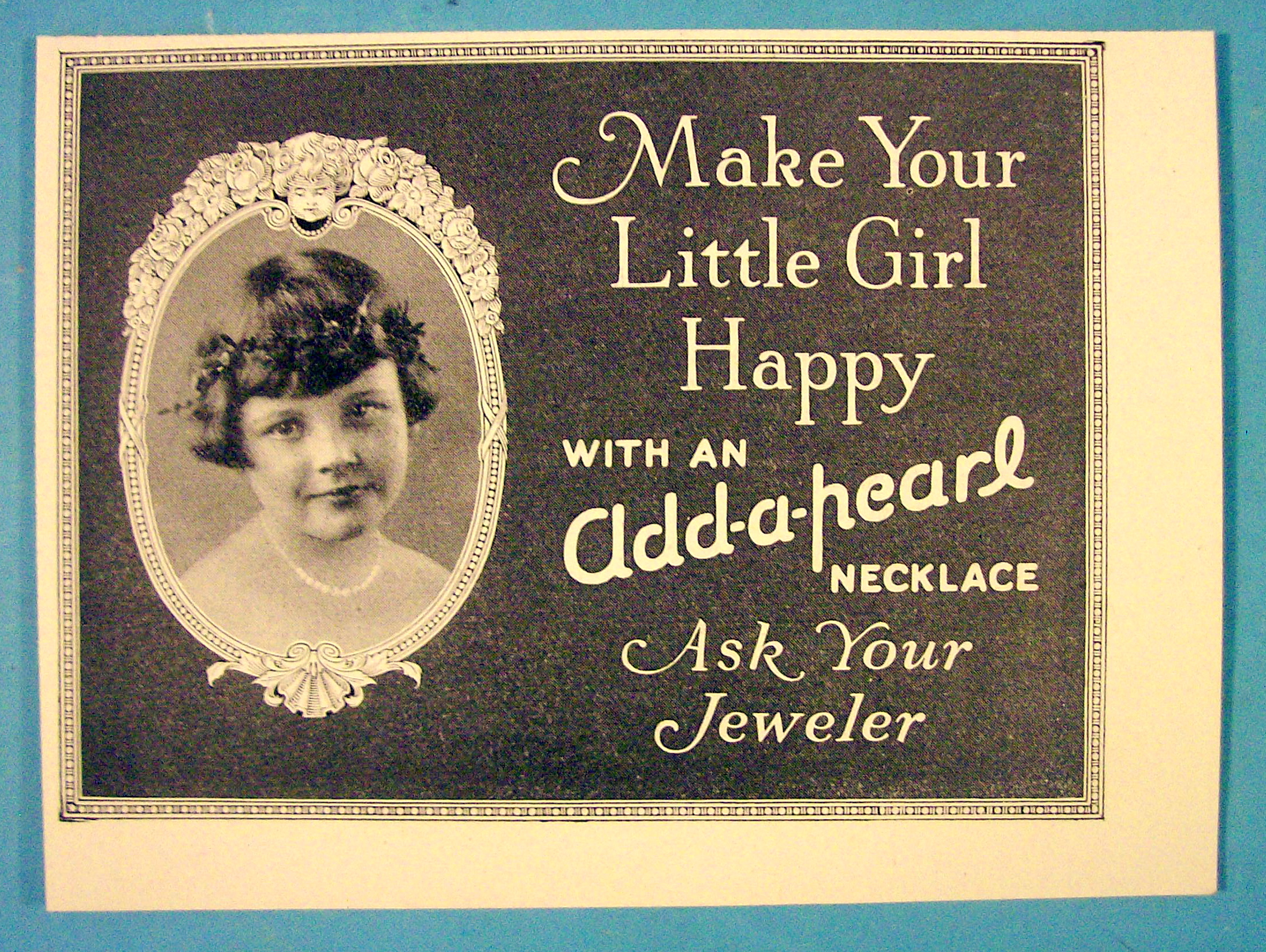 1913 Add a Pearl Necklace with Girl Wearing Necklace