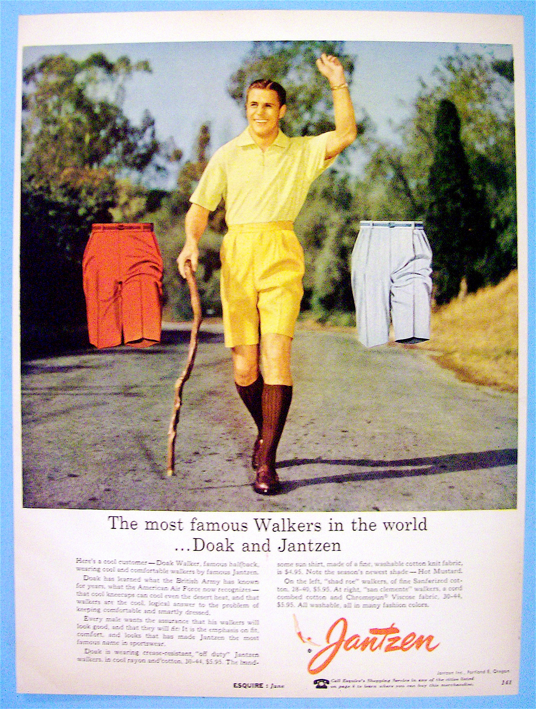 1956 Jantzen Walkers with Famous Halfback Doak Walker