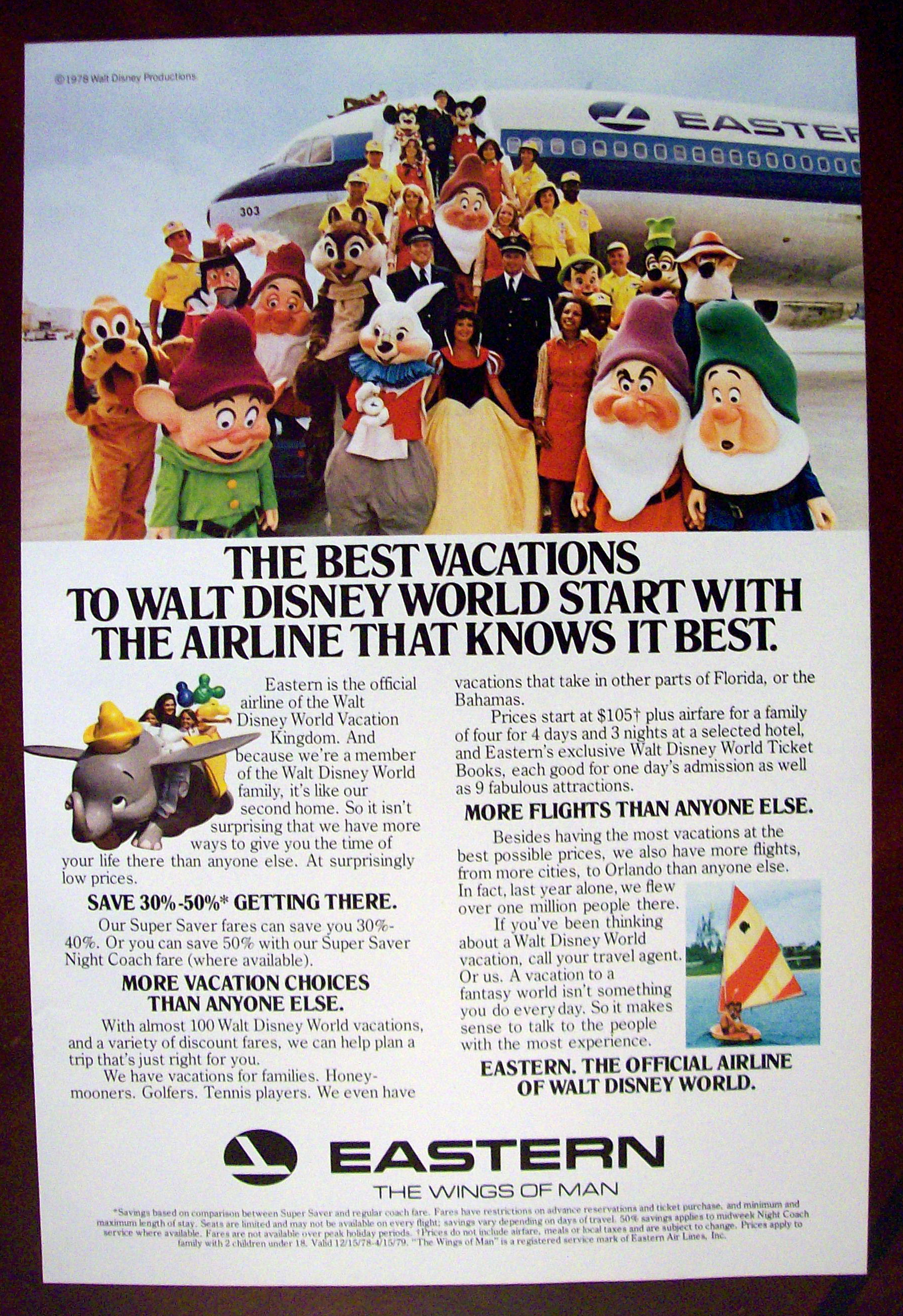 1978 Eastern Airline w/Walt Disney World's Mickey Mouse