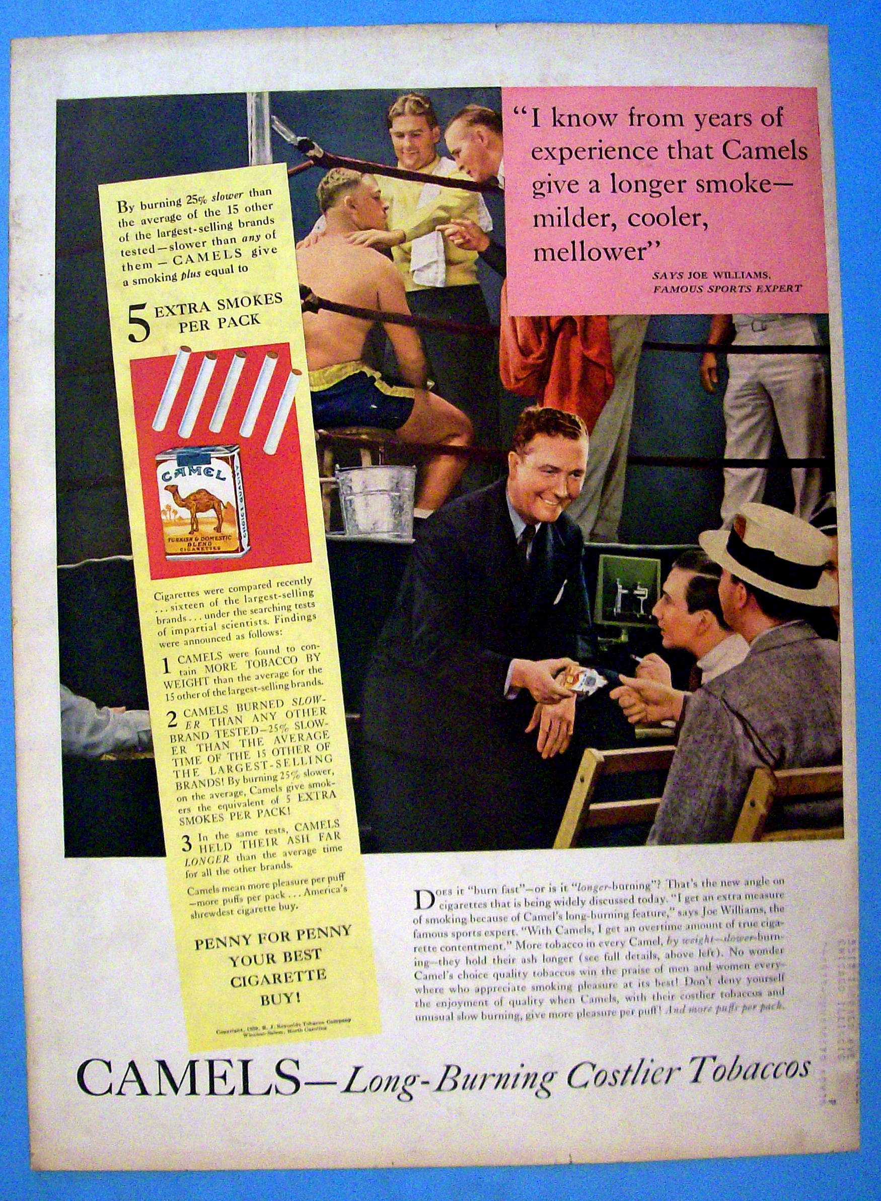 Vintage Ad: 1939 Camel Cigarettes w/ Joe Williams