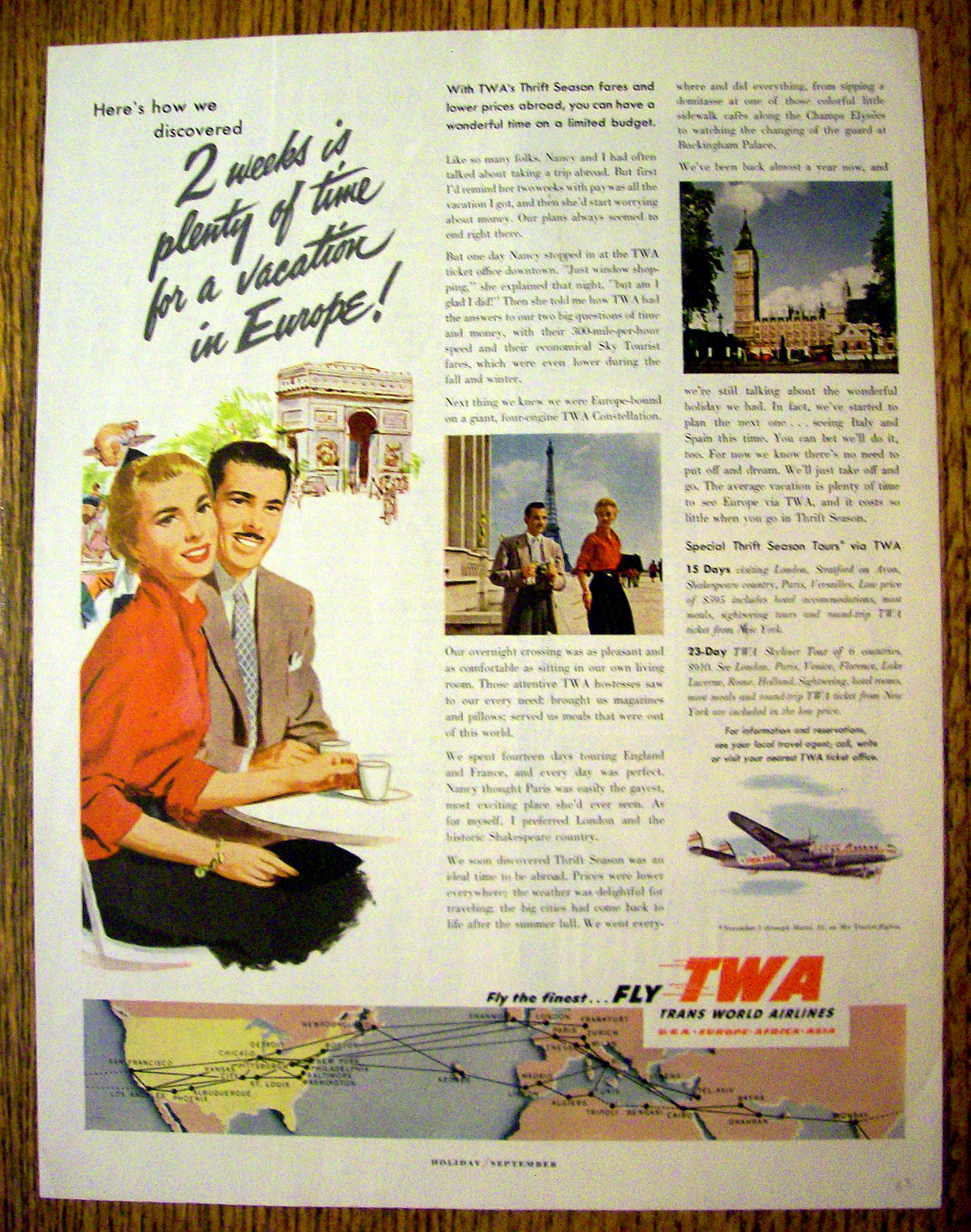 1953 Trans World Airlines TWA with Man & Woman