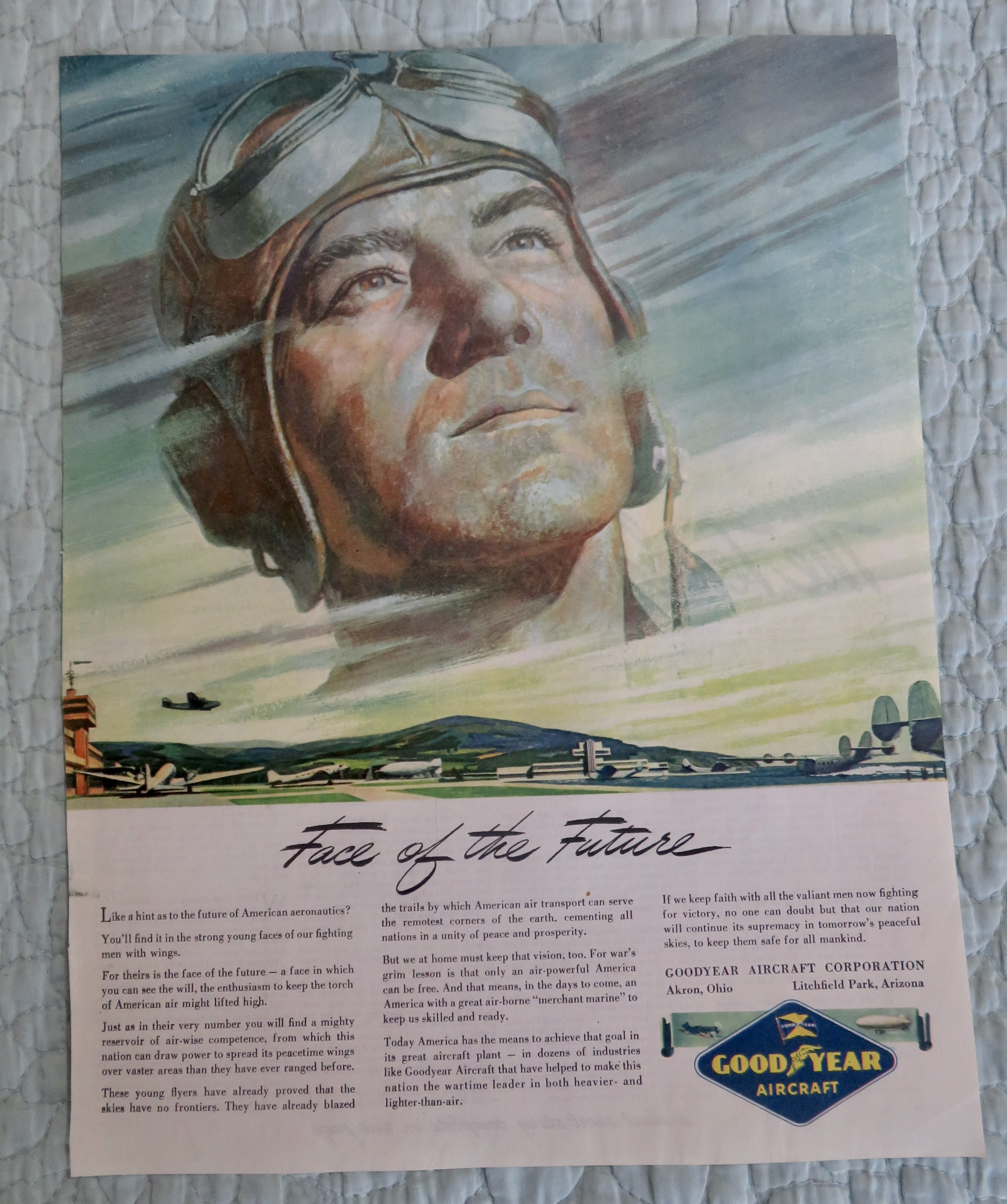 1945 Good Year Aircraft with Face of the Future