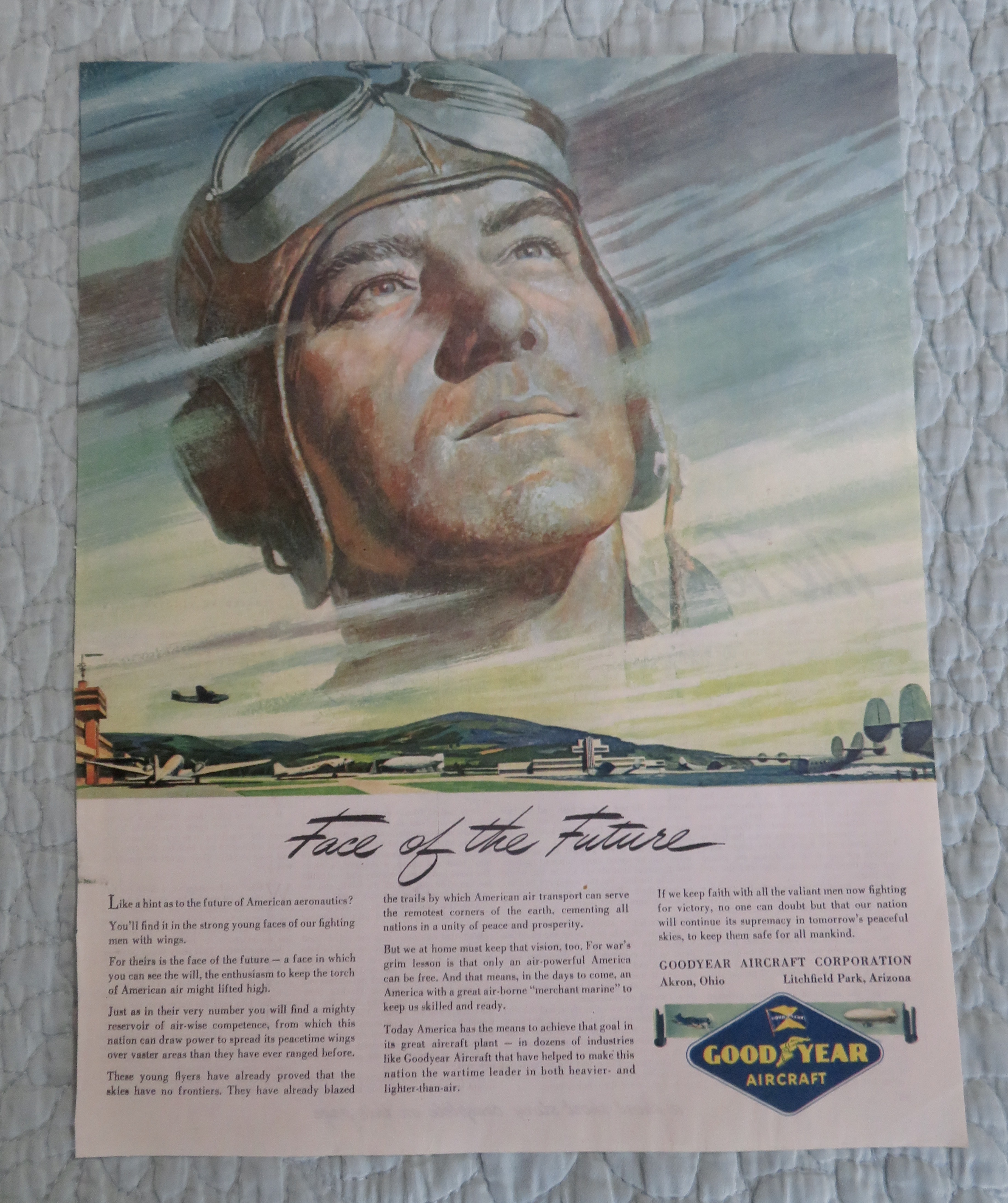 1945 Good Year Aircraft with Face of the Future