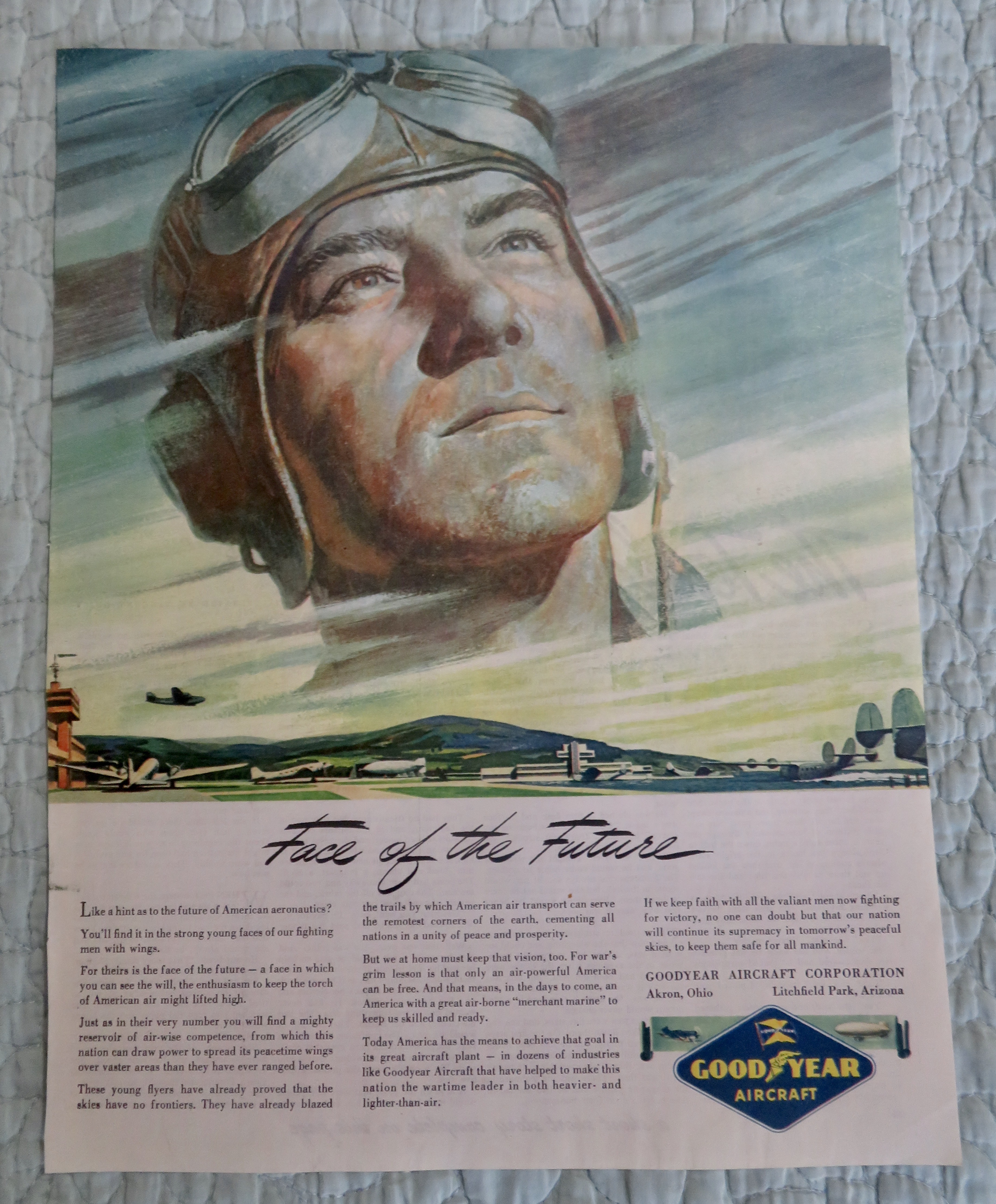 1945 Good Year Aircraft with Face of the Future