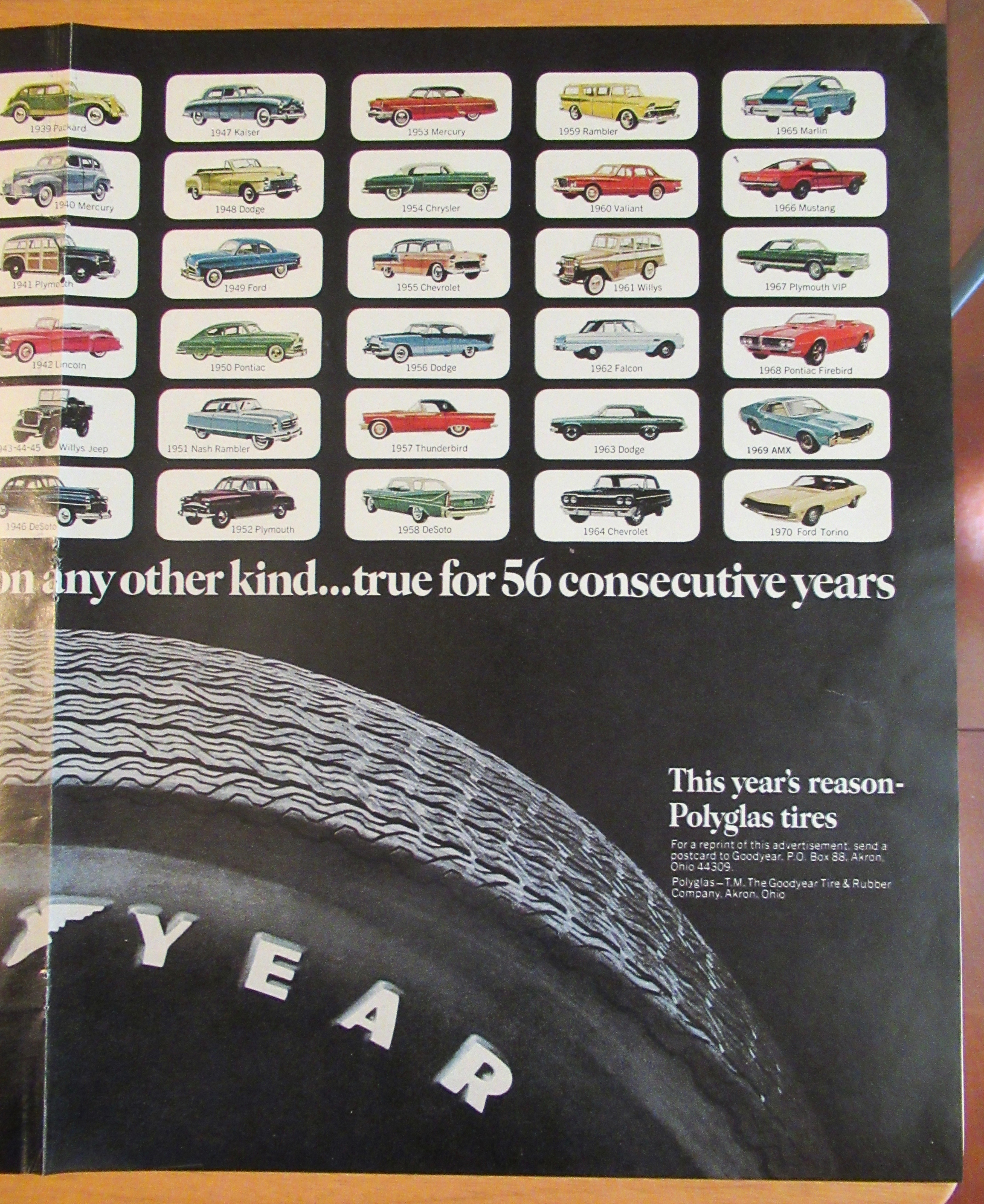 1971 Goodyear Tires with 56 Consecutive Years