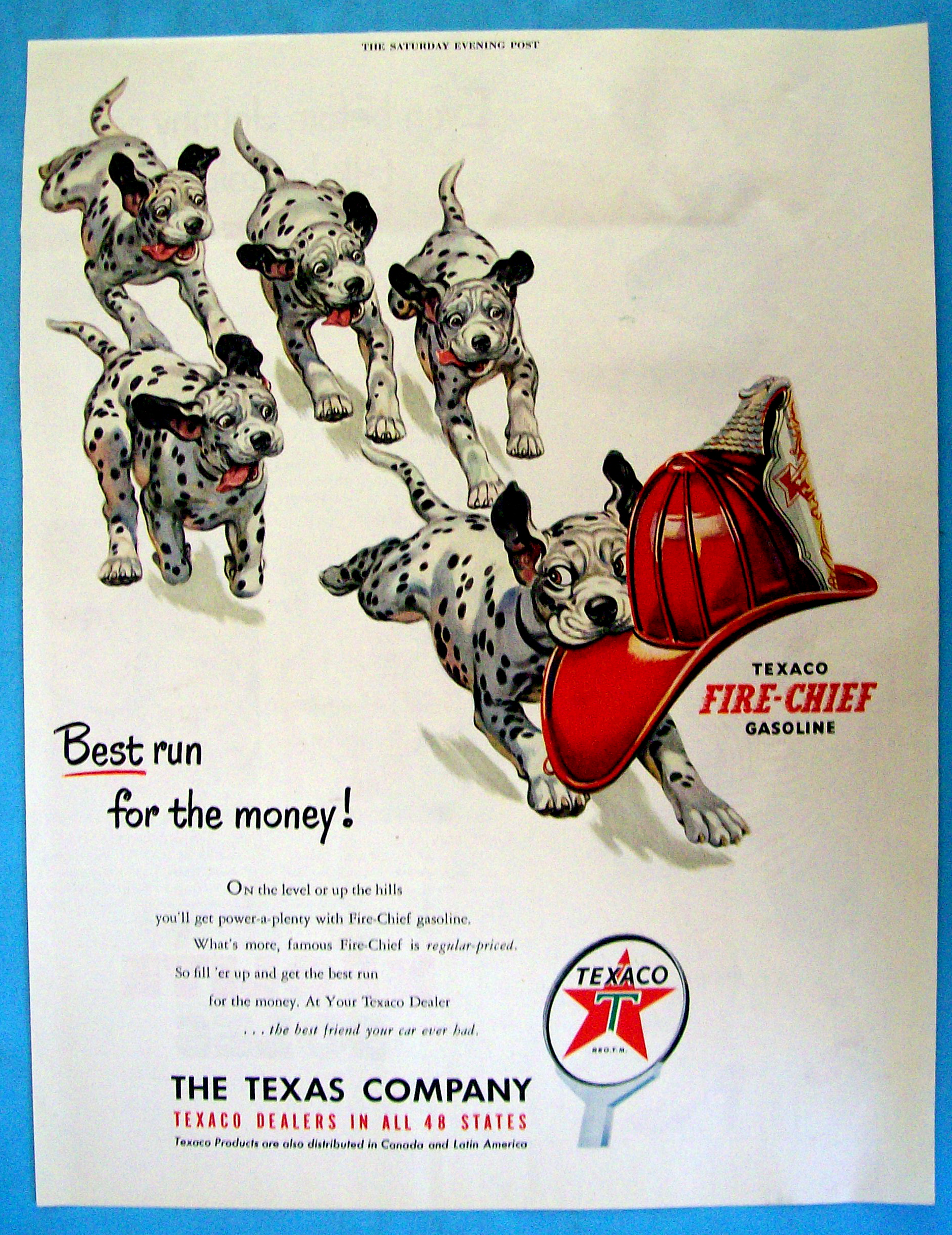 Vintage Ad: 1951 Texaco Gasoline with Dalmatians