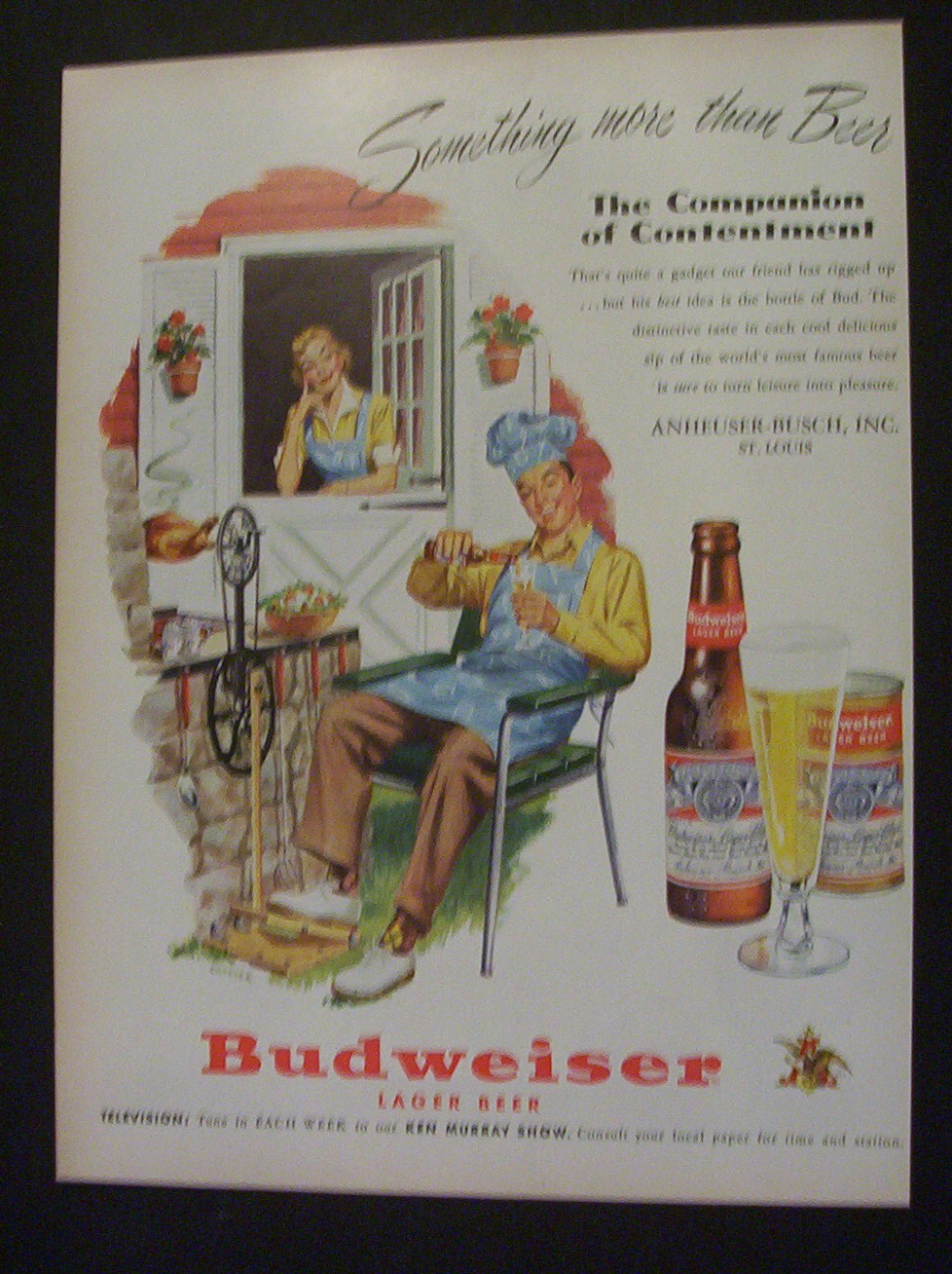 1951 Dual Ad: Budweiser  Beer  &  Planters  Peanuts