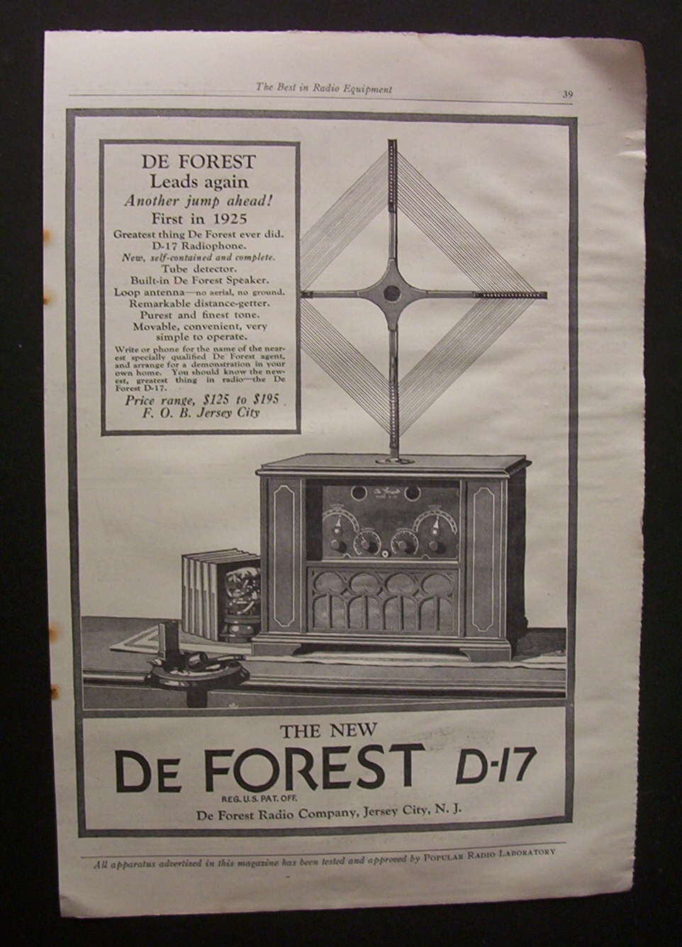 Vintage Ad: 1925 De Forest Radio  Co.