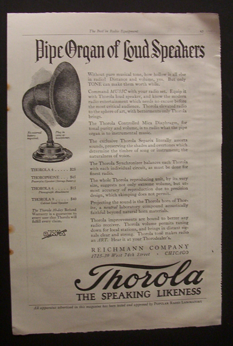 Vintage Ad: 1925 Thorola