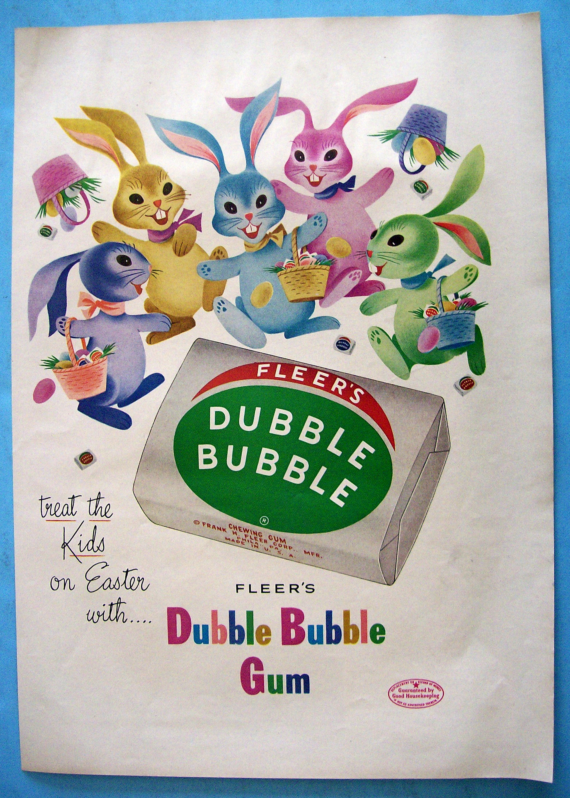 1953 Dubble Bubble Gum w/Five Easter Bunnies