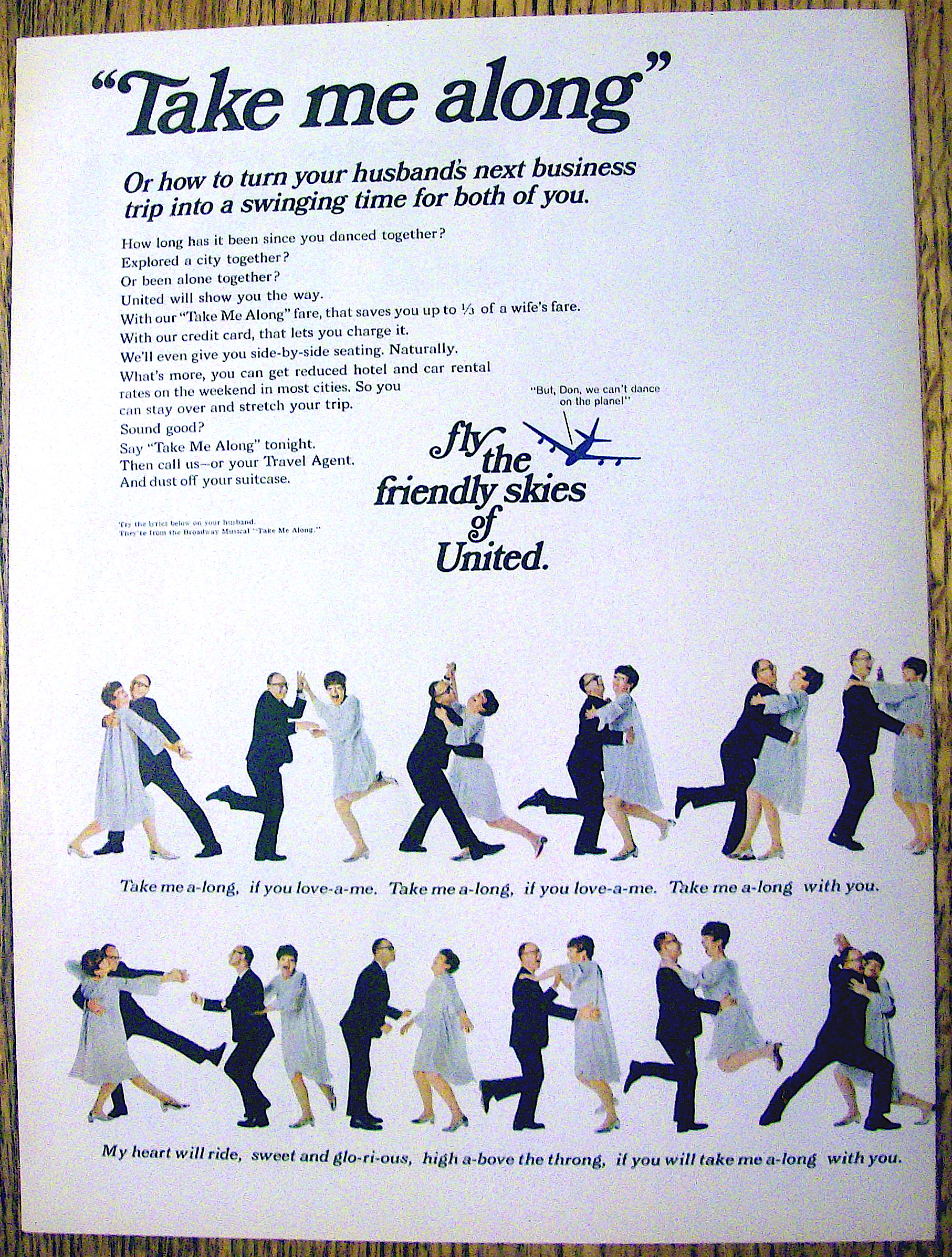Vintage Ad: 1967 United Air Lines Take Me Along Song