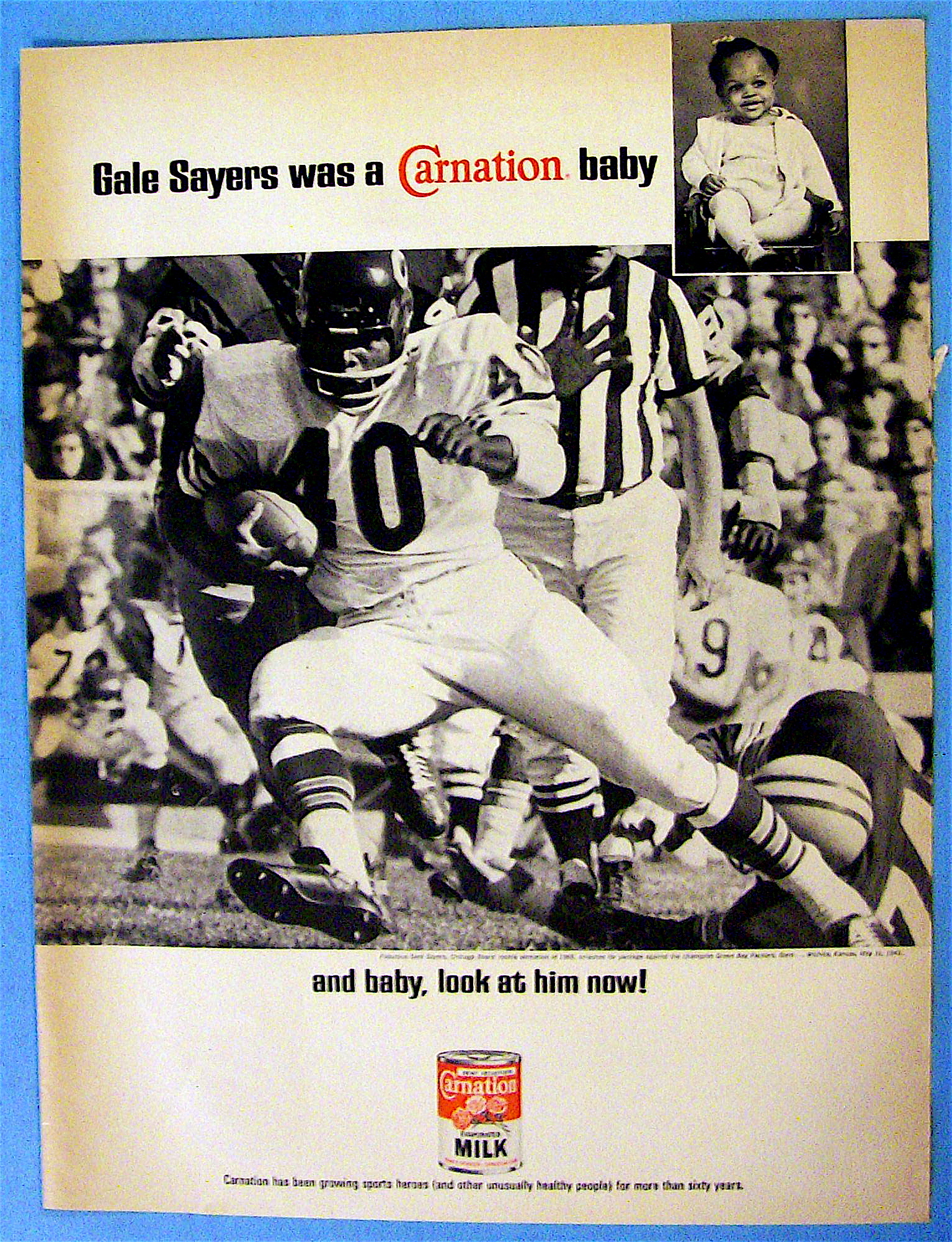 1967 Carnation Milk With Football's Gale Sayers