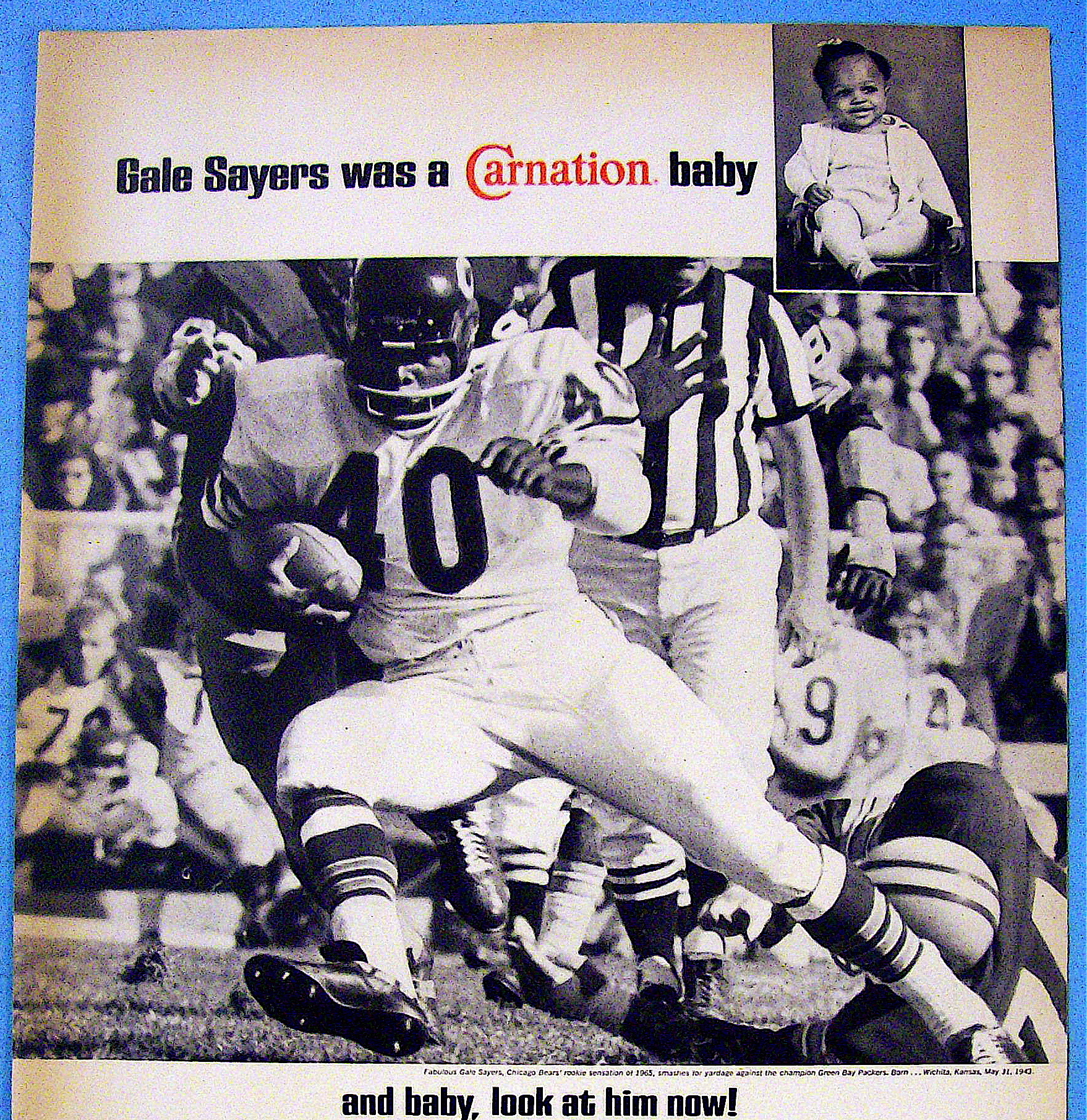 1967 Carnation Milk With Football's Gale Sayers