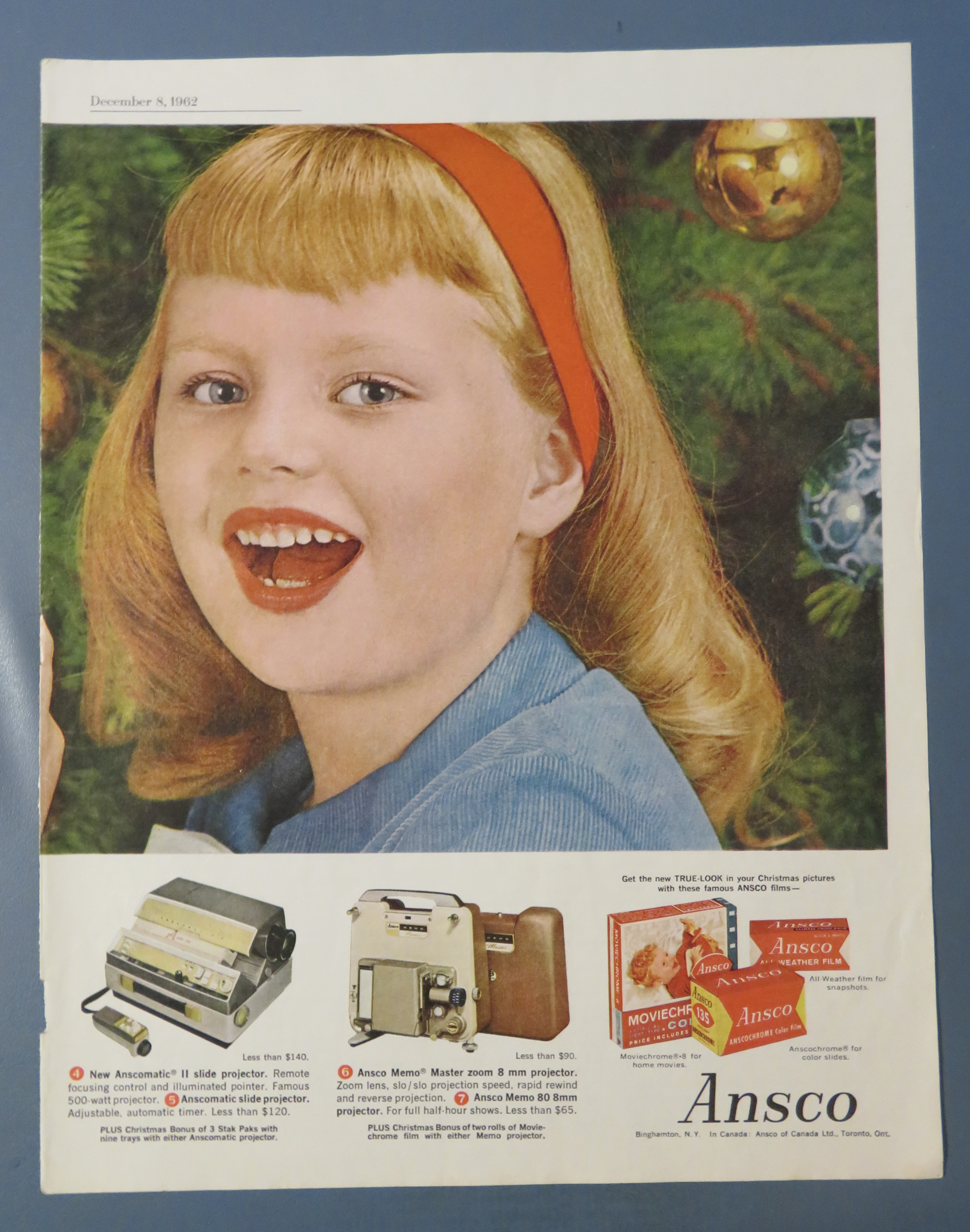 1962 Ansco Camera with Little Girl Holding Camera