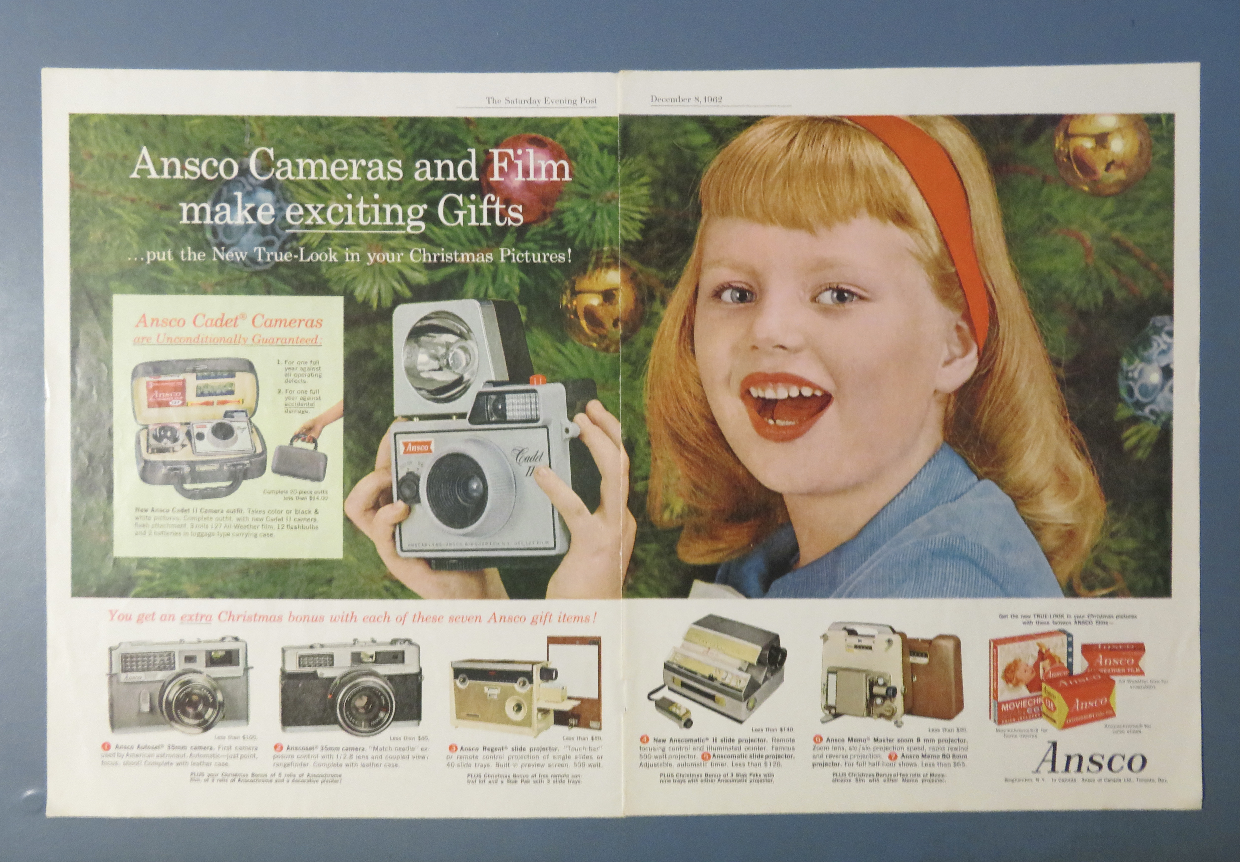 1962 Ansco Camera with Little Girl Holding Camera