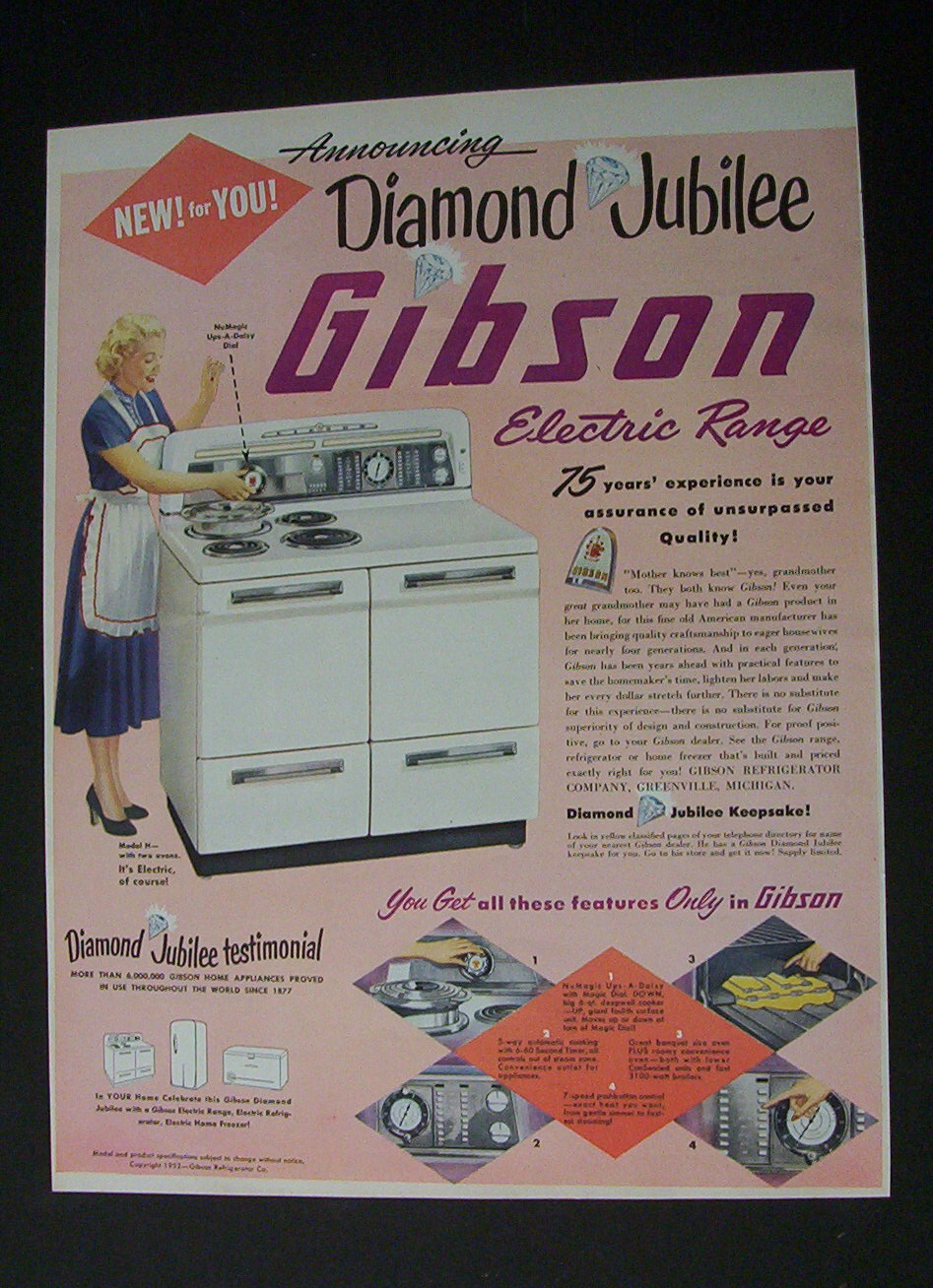 1952  Diamond  Jubilee Gibson  Electric  Range