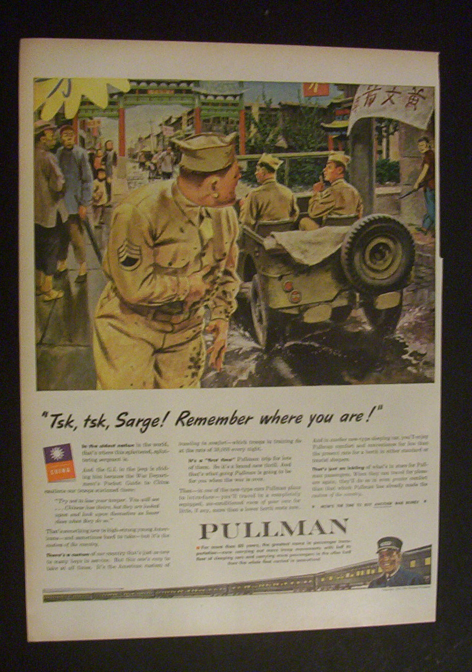1944 Pullman Company with Soldiers Driving A Jeep