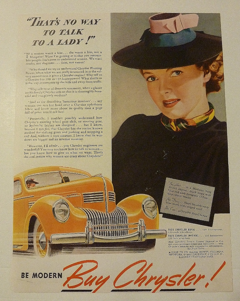 1939 Chrysler With Woman Smiling