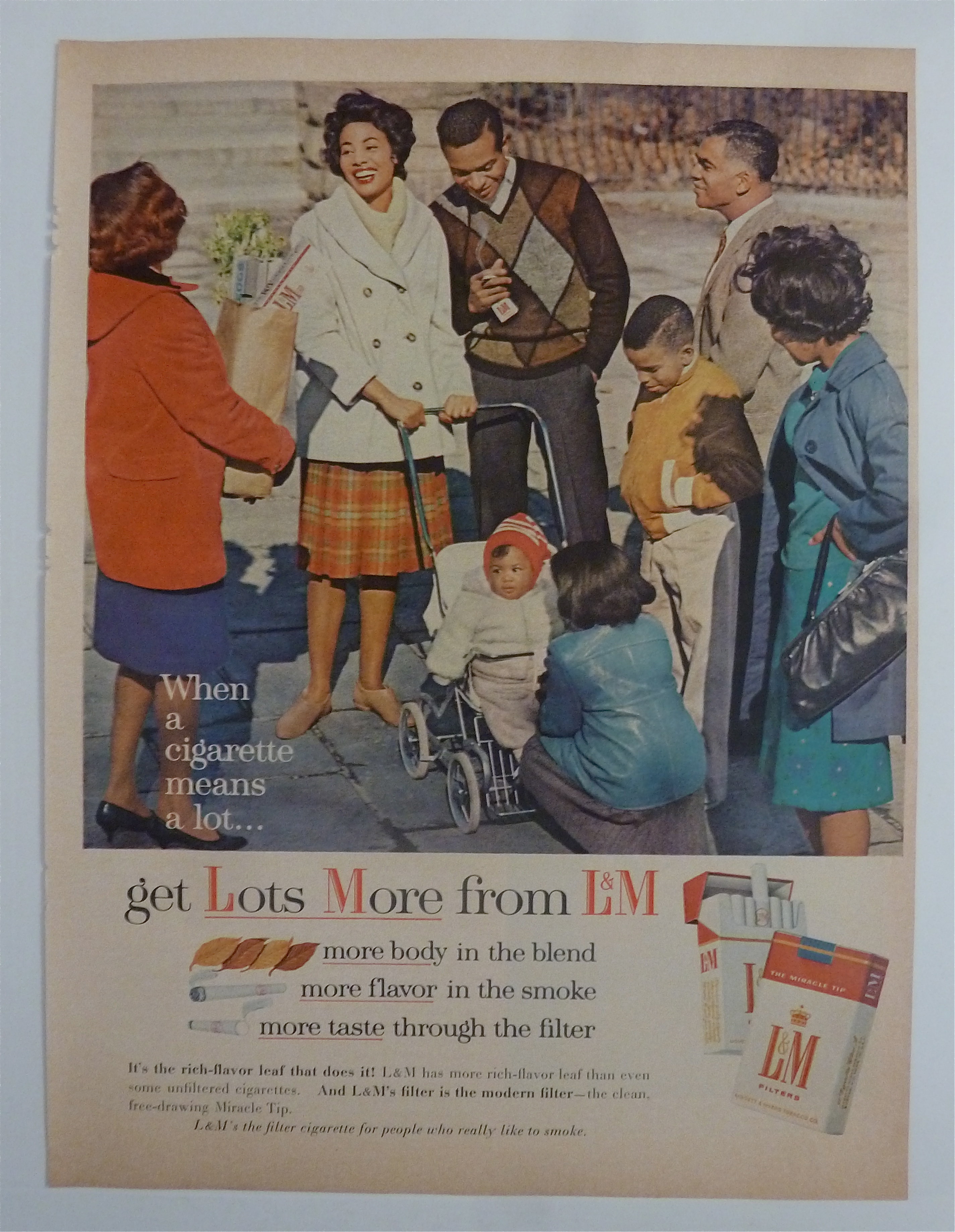 1963 L & M Cigarettes with Man & Woman Showing Off Baby
