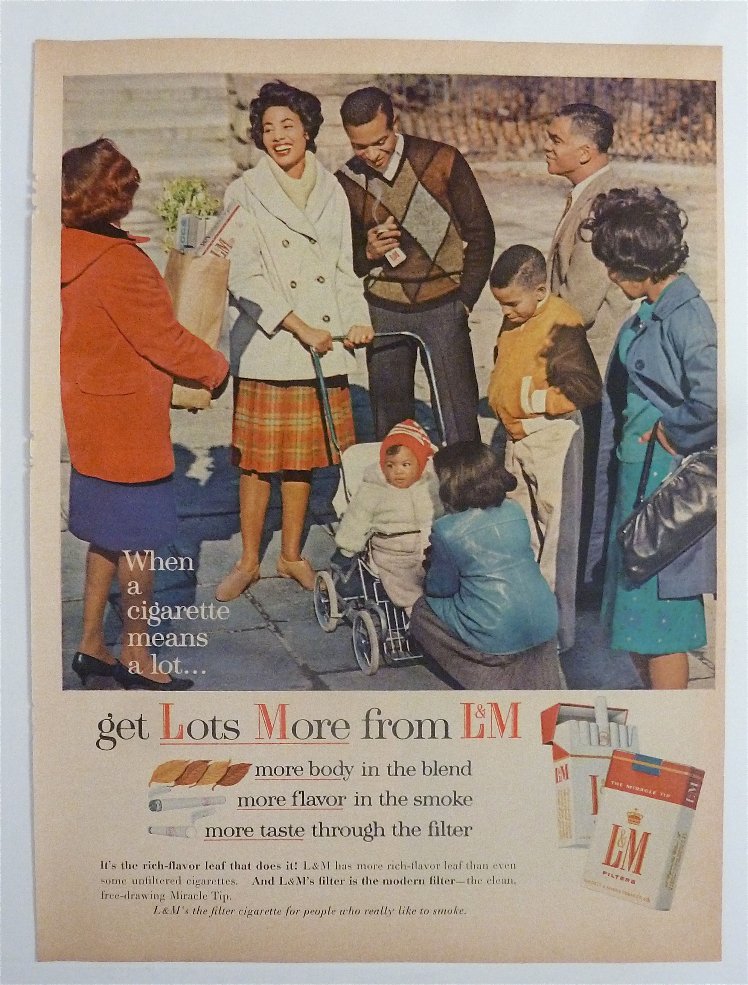 1963 L & M Cigarettes with Man & Woman Showing Off Baby