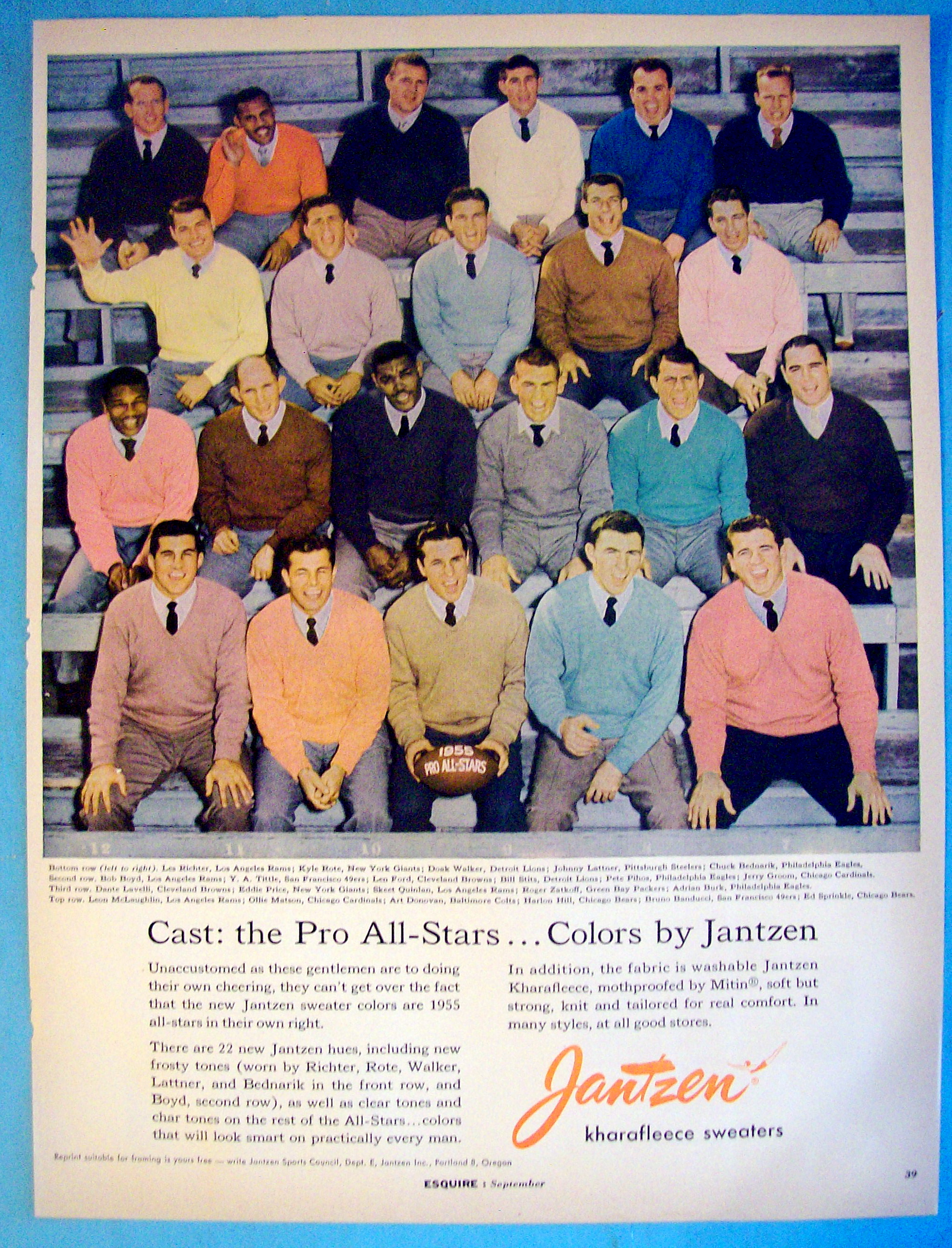 1955 Jantzen with Pro Football All Stars