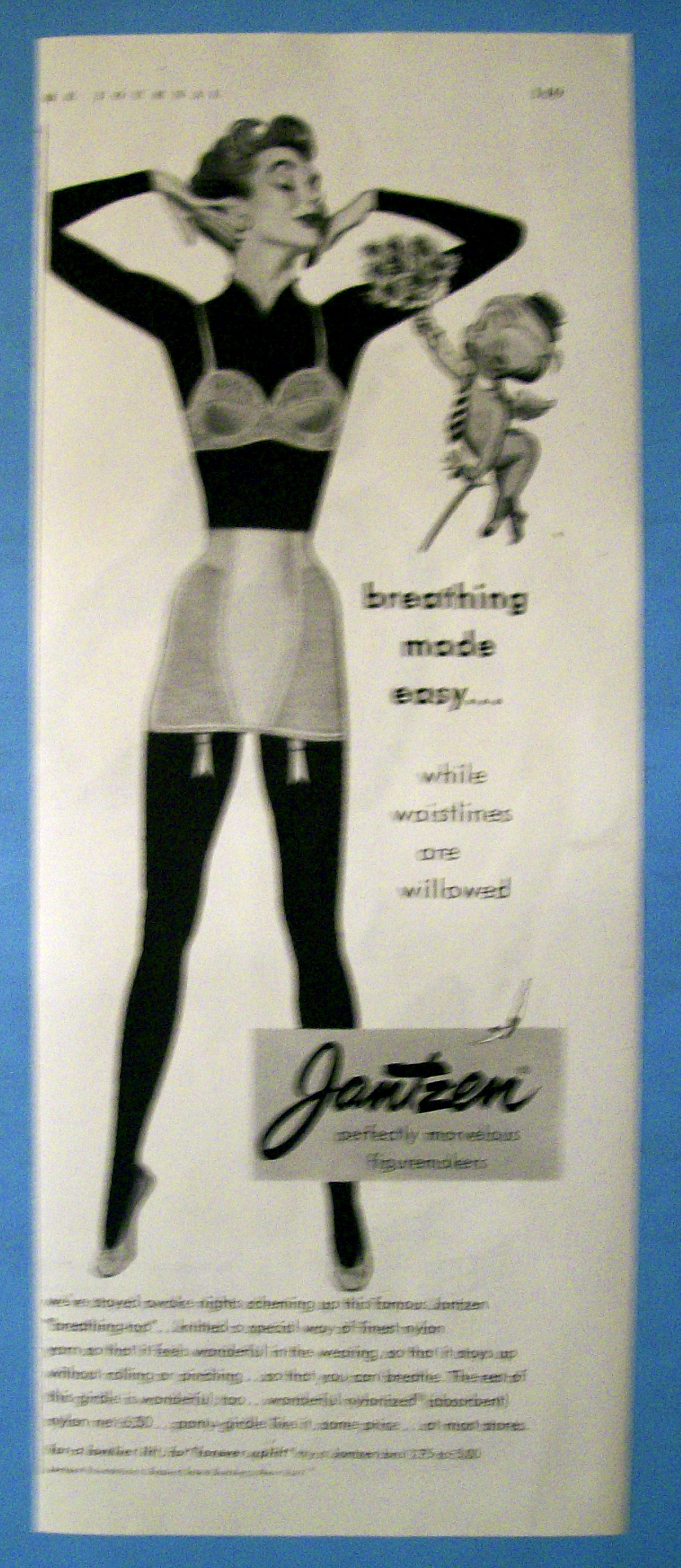 1952 Jantzen Figuremakers with Woman in Bra & Girdle