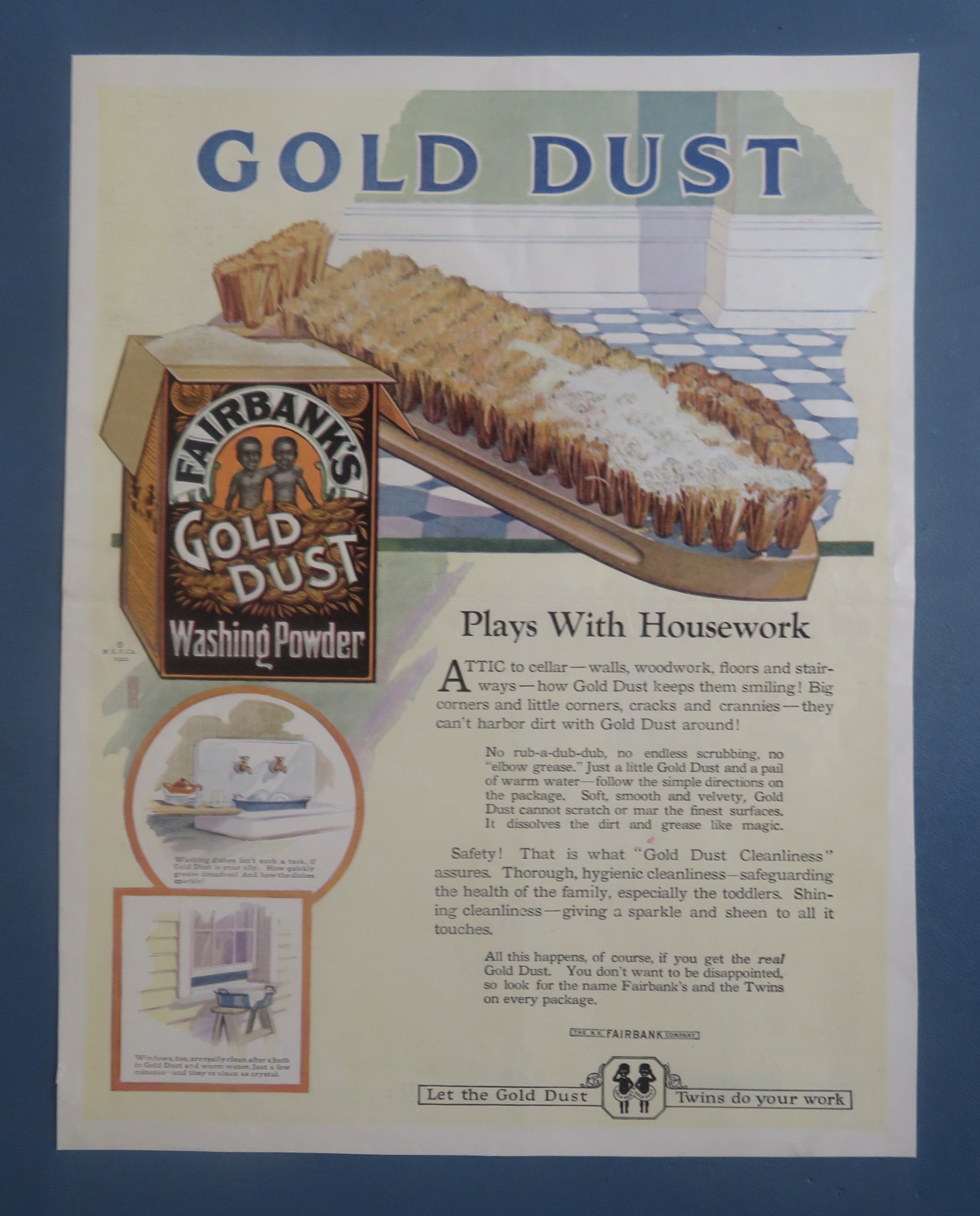 1929 Fairbank's Gold Dust Washing Powder with Brush