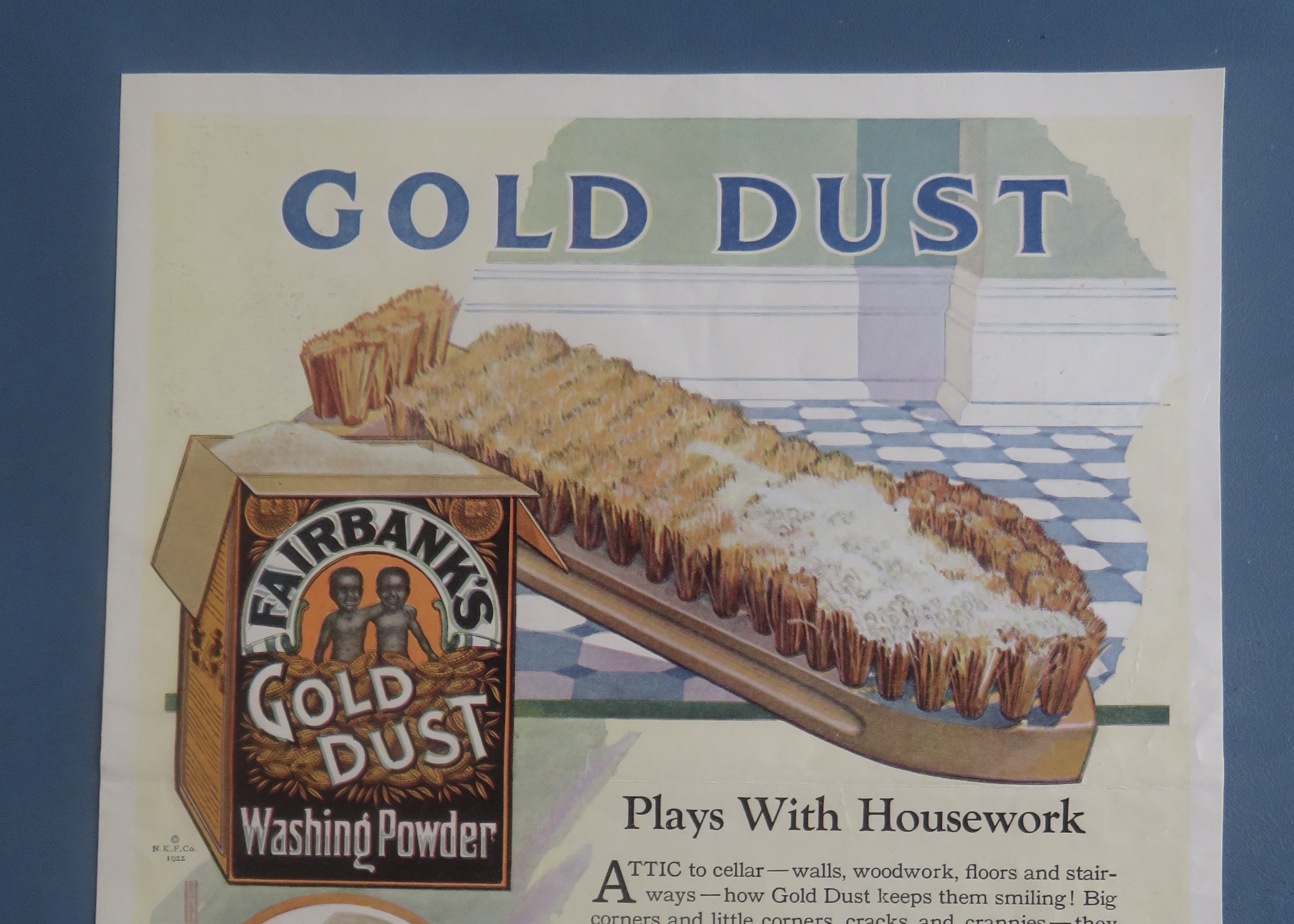 1929 Fairbank's Gold Dust Washing Powder with Brush