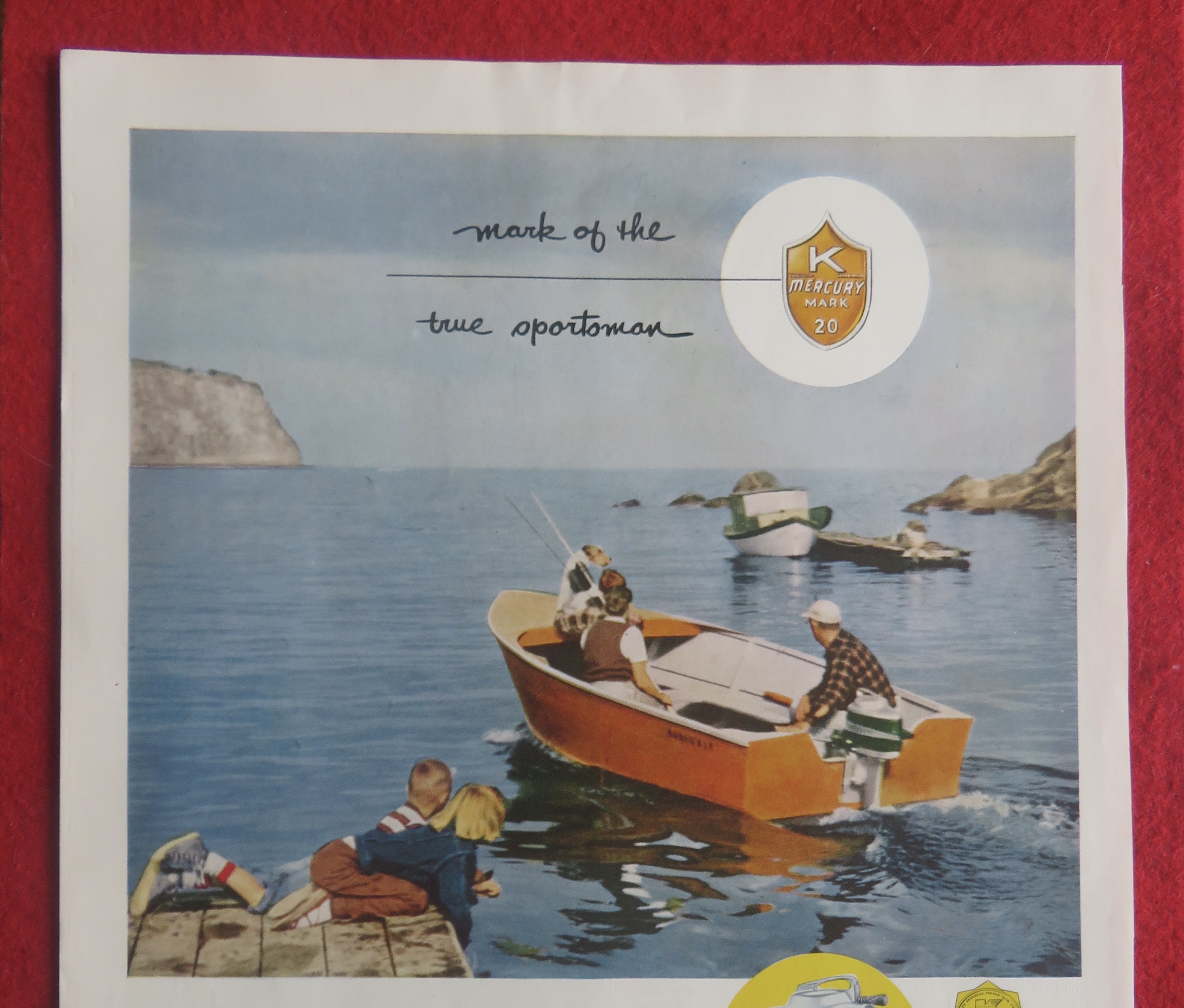 1954 Mercury Boats with Mercury Mark 20 & Men Fishing