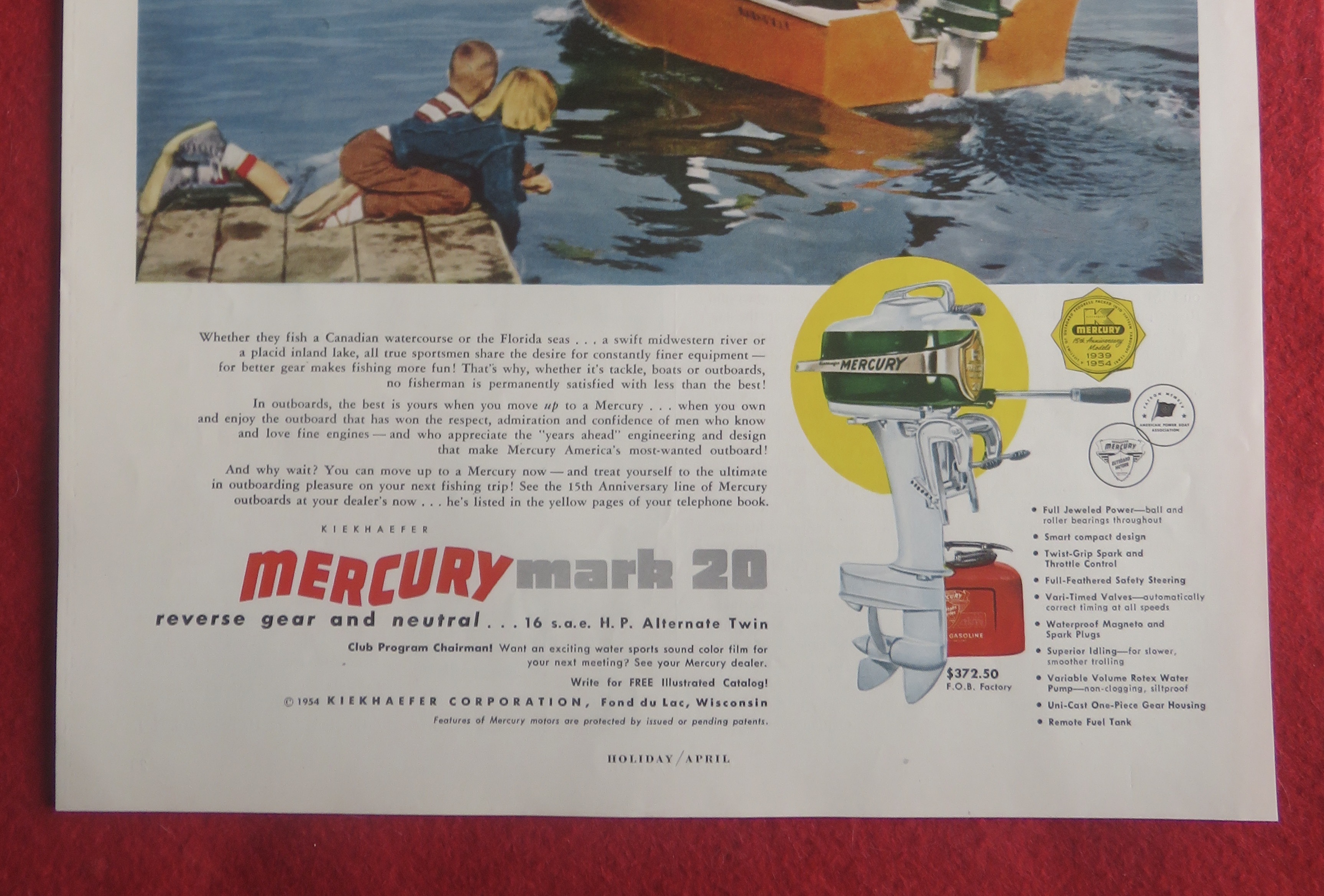 1954 Mercury Boats with Mercury Mark 20 & Men Fishing