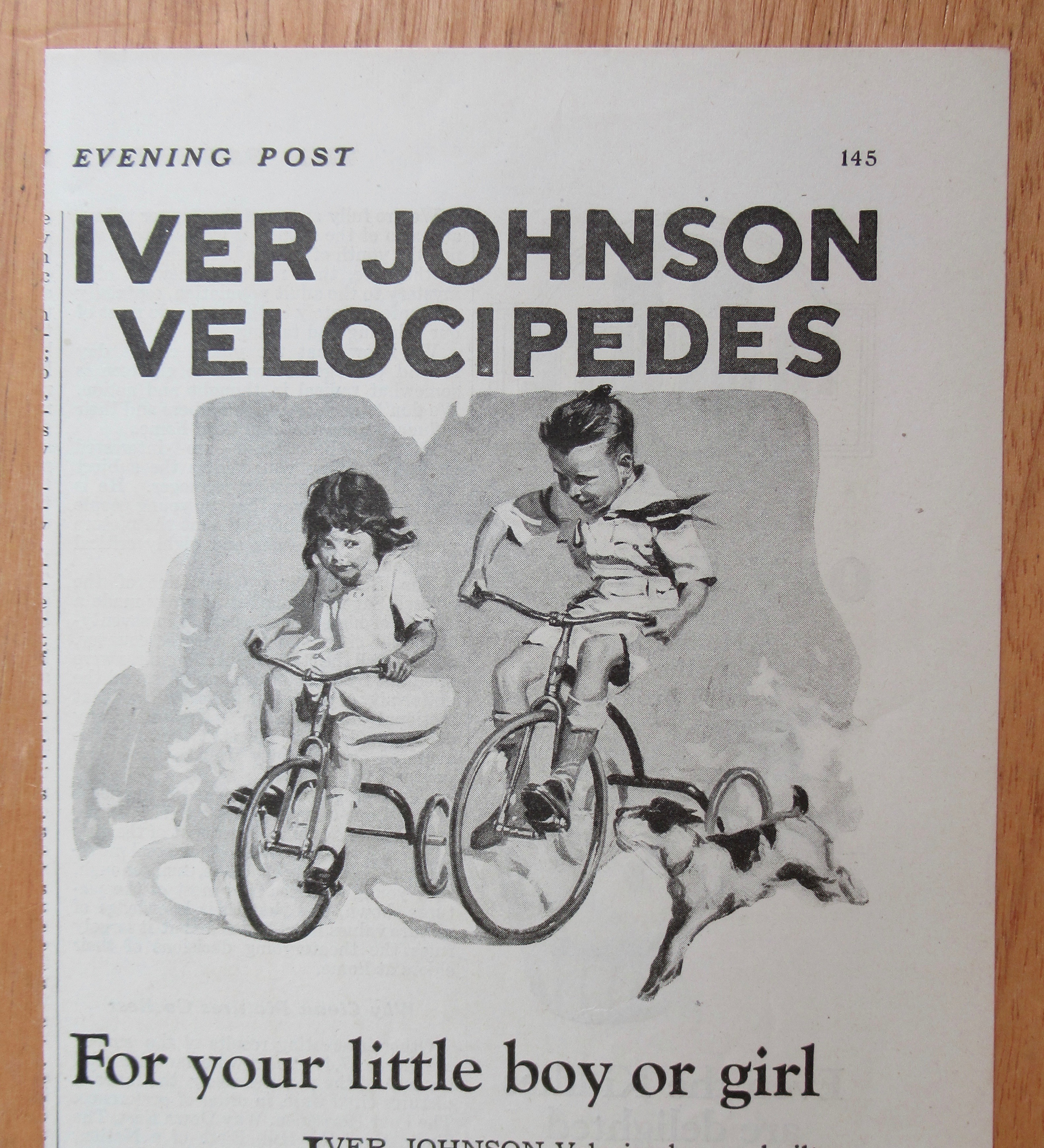 1923 Iver Johnson Velocipedes with Little Boy & Girl