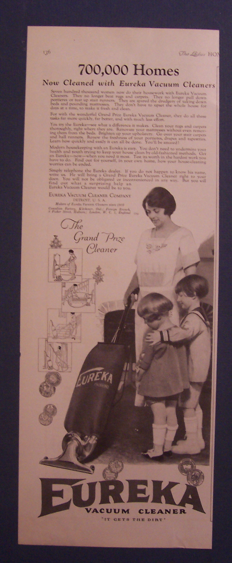 Vintage Ad: 1923 Eureka Vacuum Cleaner