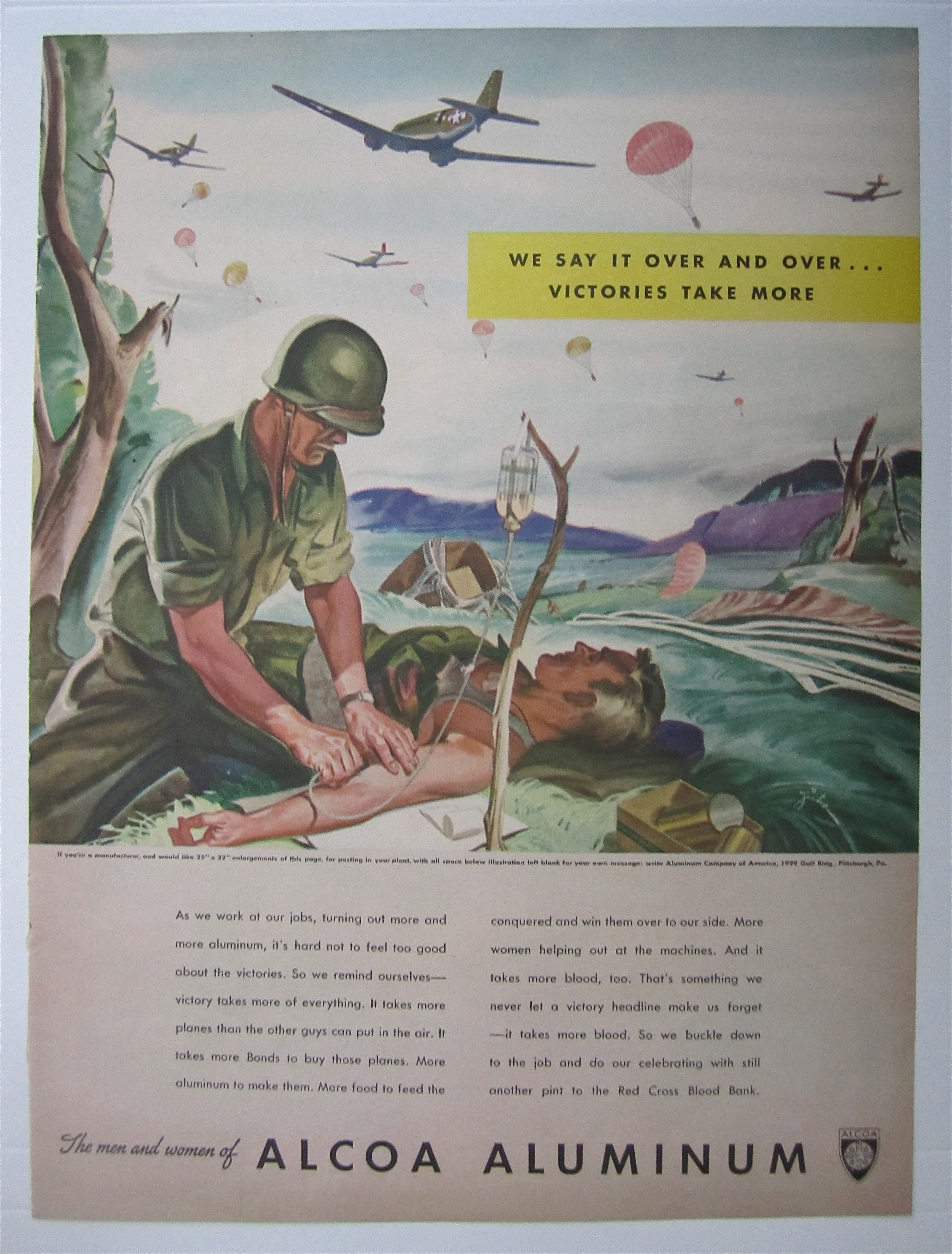 1943 Alcoa Aluminum w/Soldier Doing an IV to Soldier