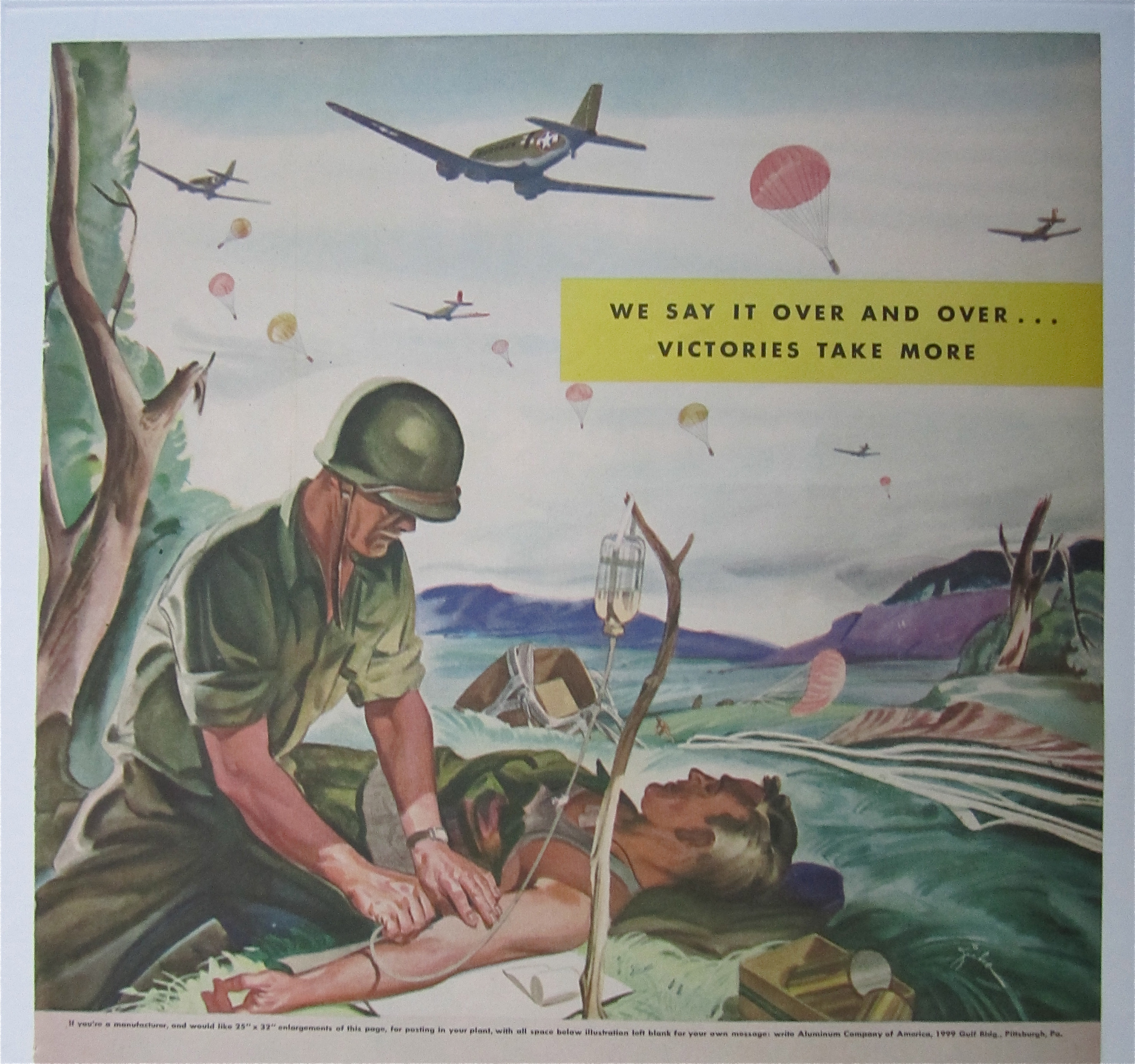 1943 Alcoa Aluminum w/Soldier Doing an IV to Soldier