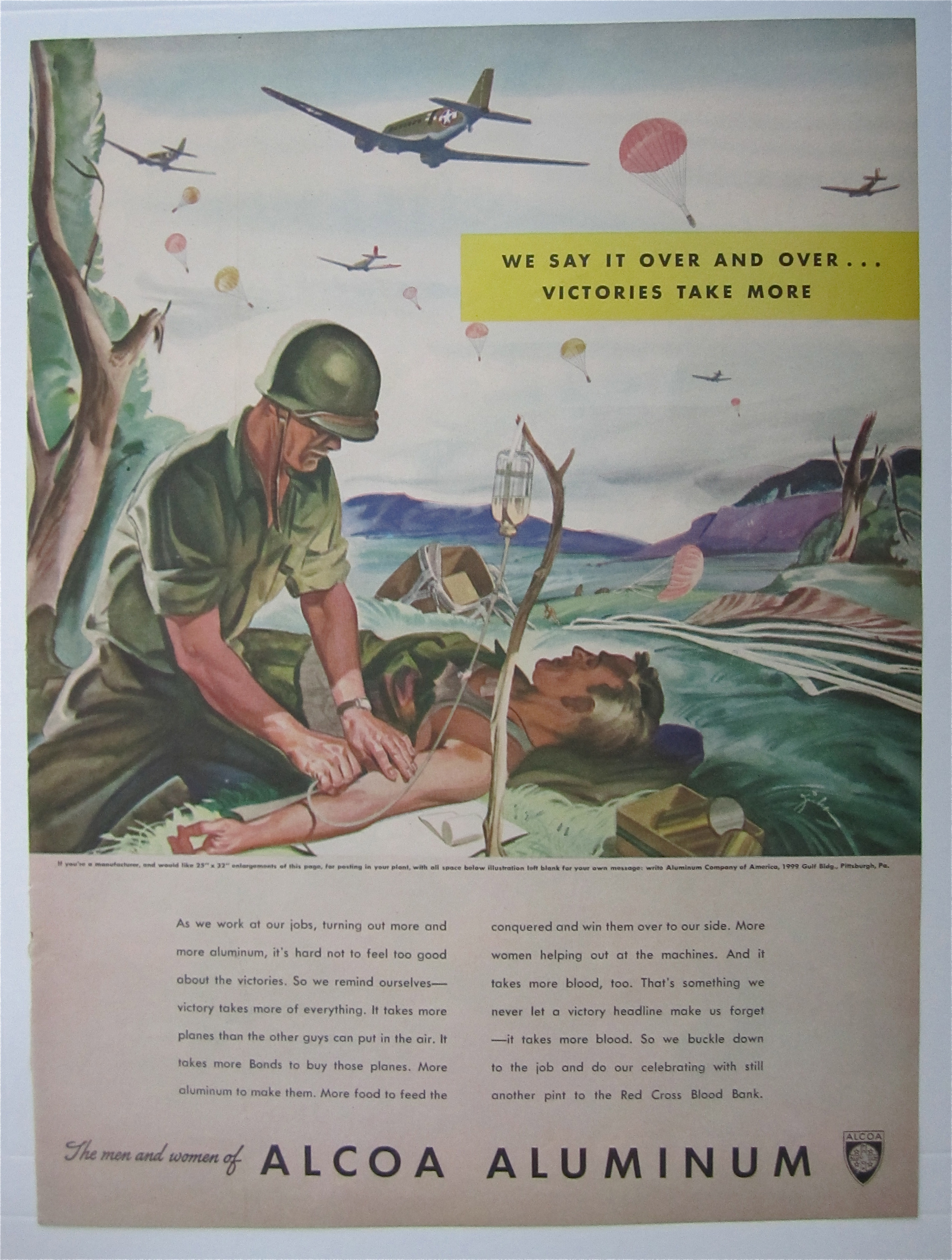 1943 Alcoa Aluminum w/Soldier Doing an IV to Soldier