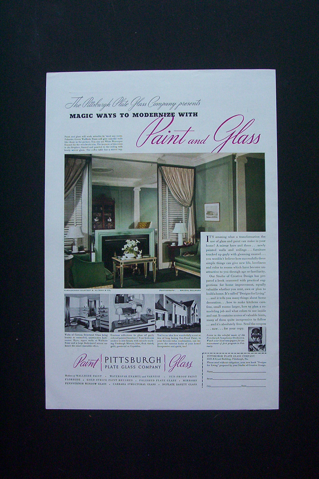 1936 Pittsburgh Plate Glass Company w/Paint & Glass