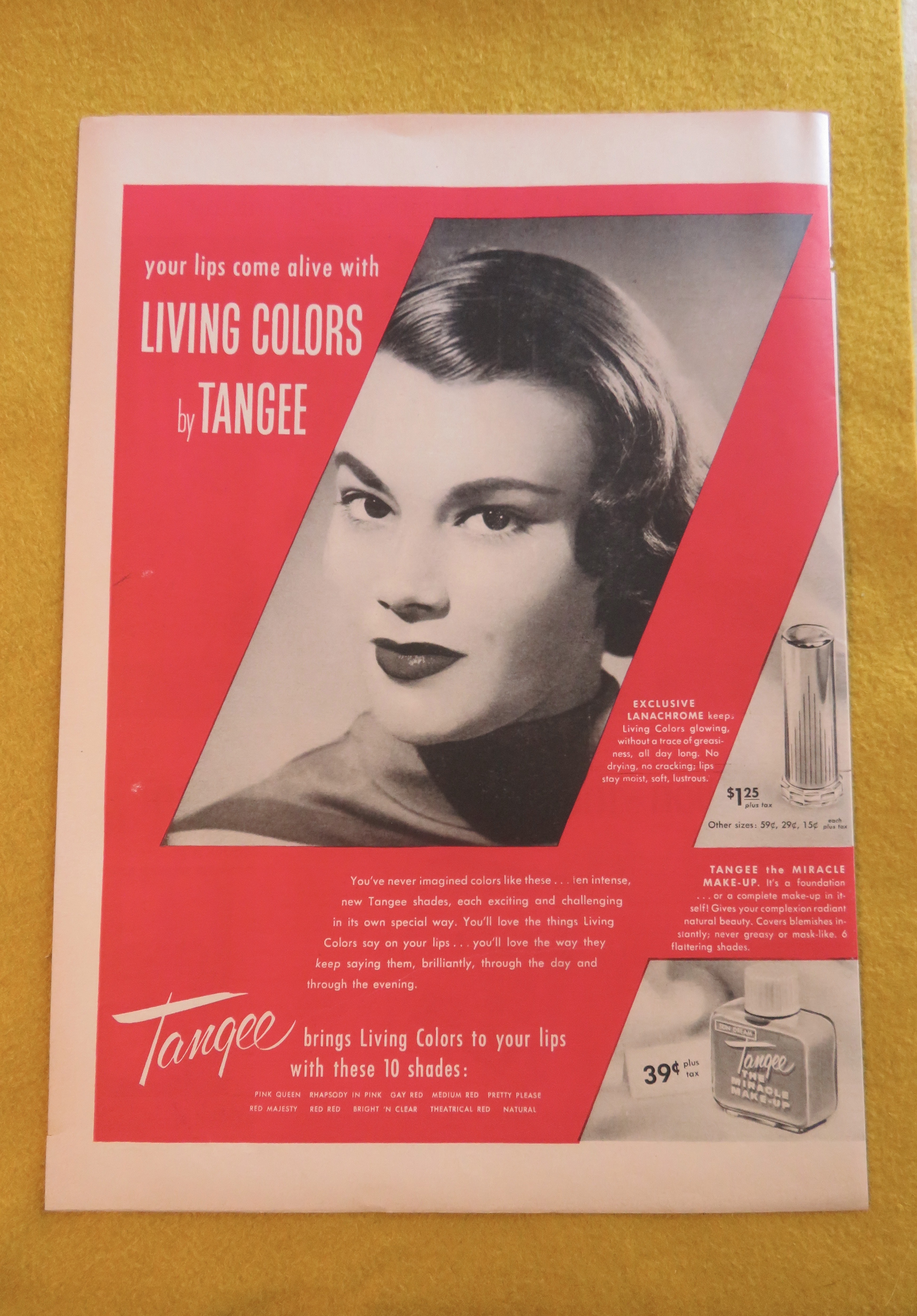 1956 Tangee Lipstick with Lovely Woman Smiling