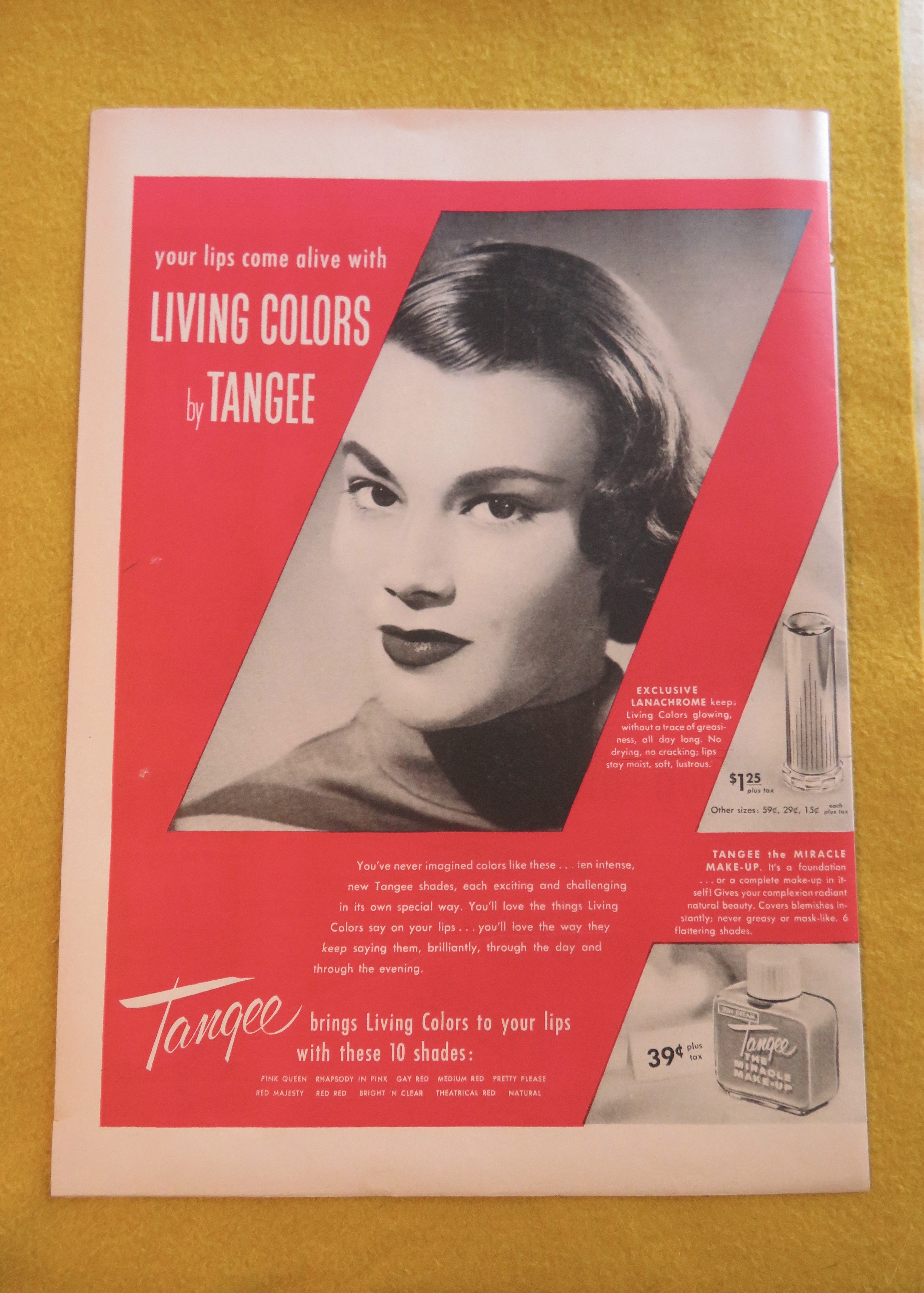 1956 Tangee Lipstick with Lovely Woman Smiling