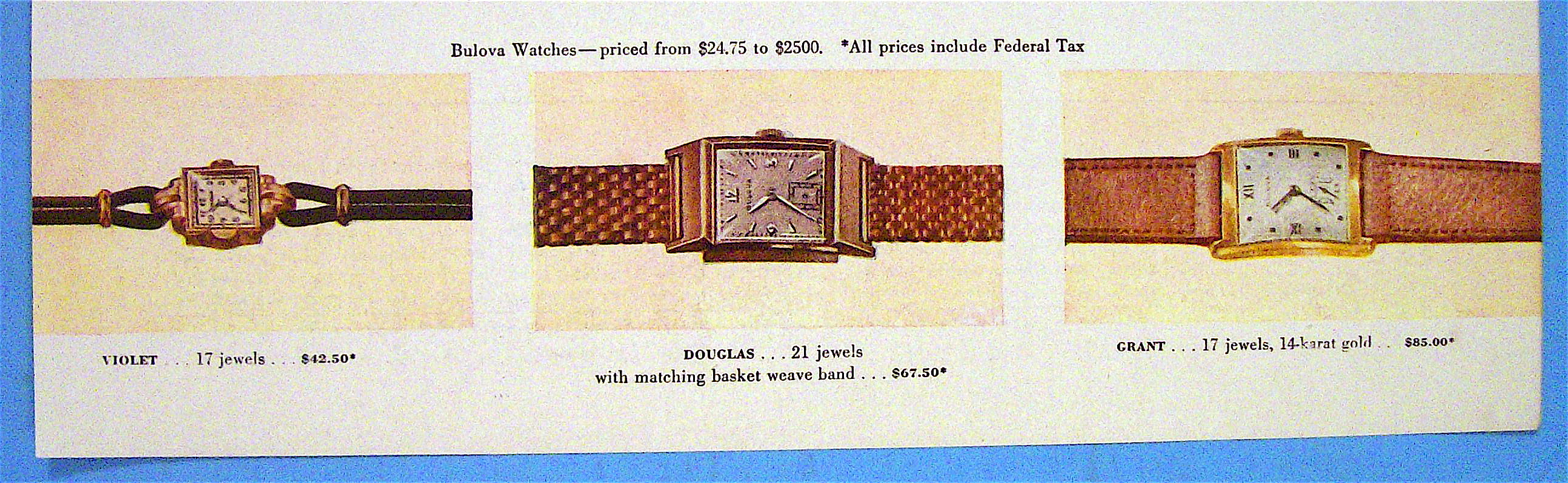 1946 Bulova Watch with Lovely Woman